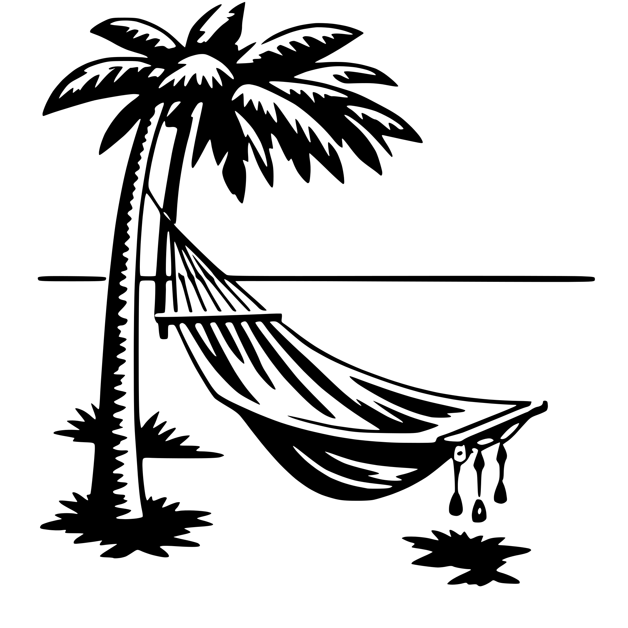AI-generated SVG of a palm trees and hammock