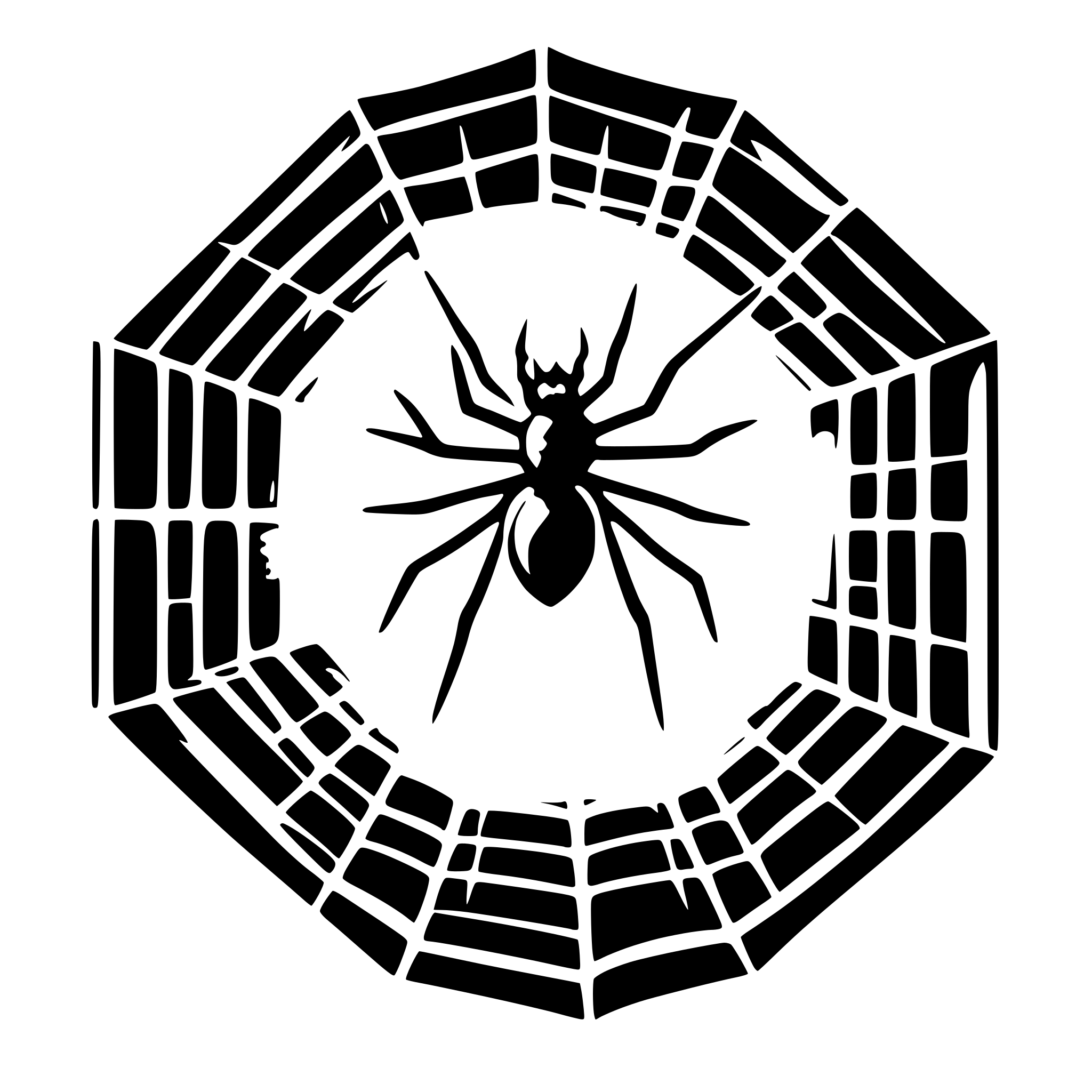 AI-generated SVG of 'Spider in the web'