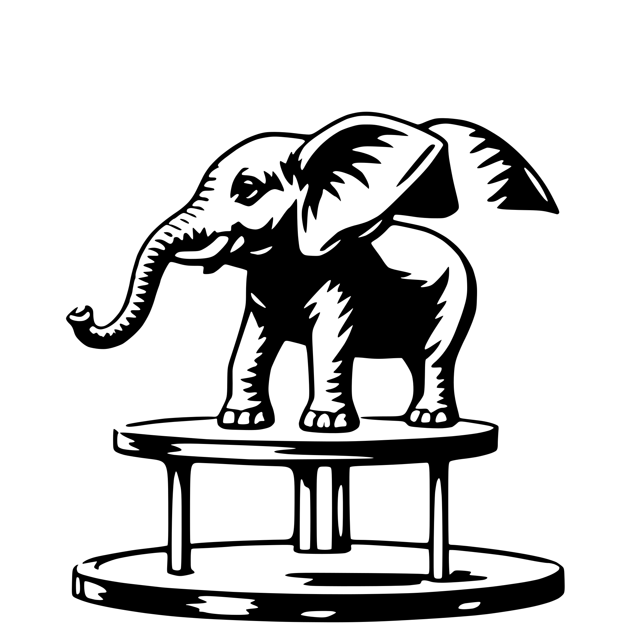 AI-generated SVG of a elephant on trampoline