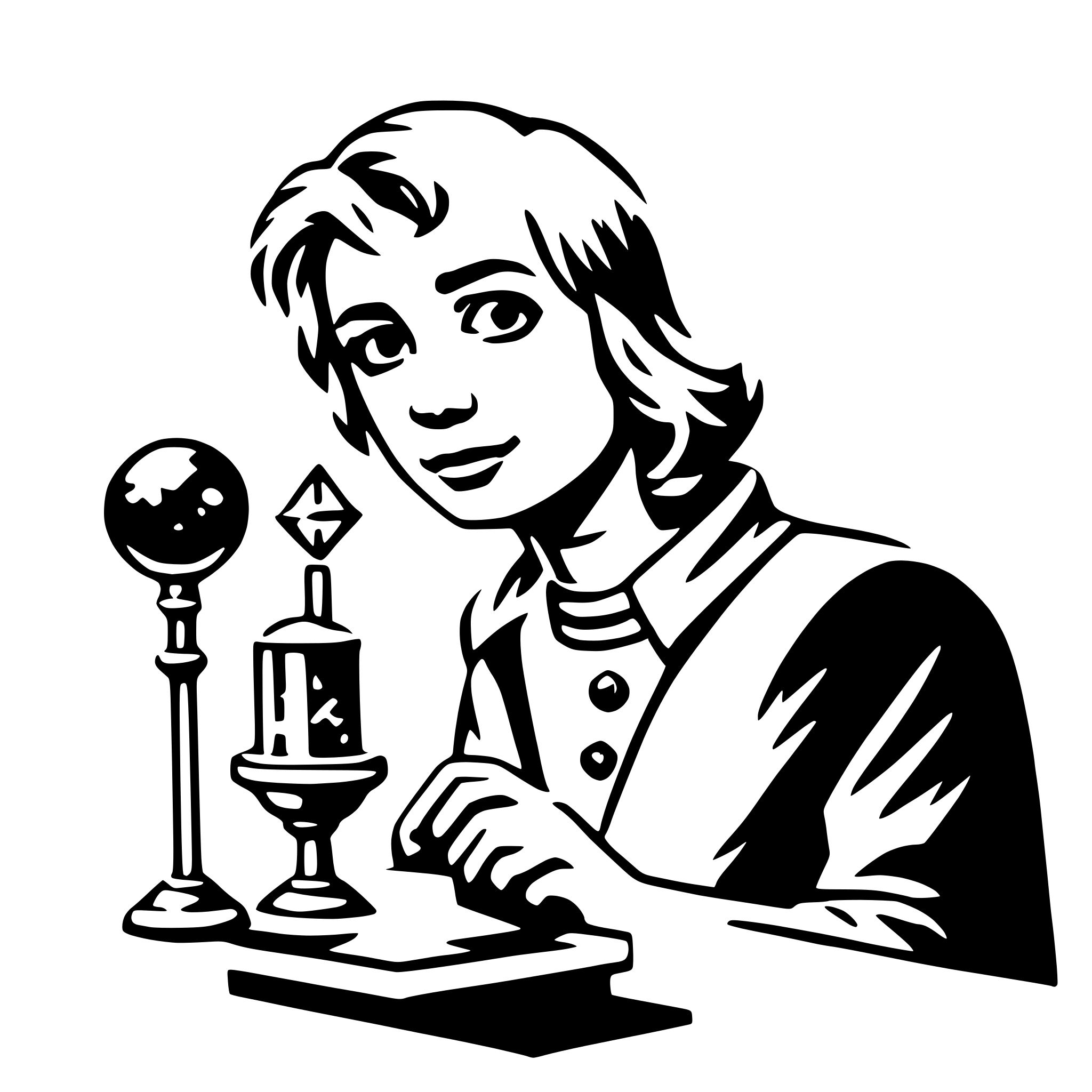 AI-generated SVG of a astronomer