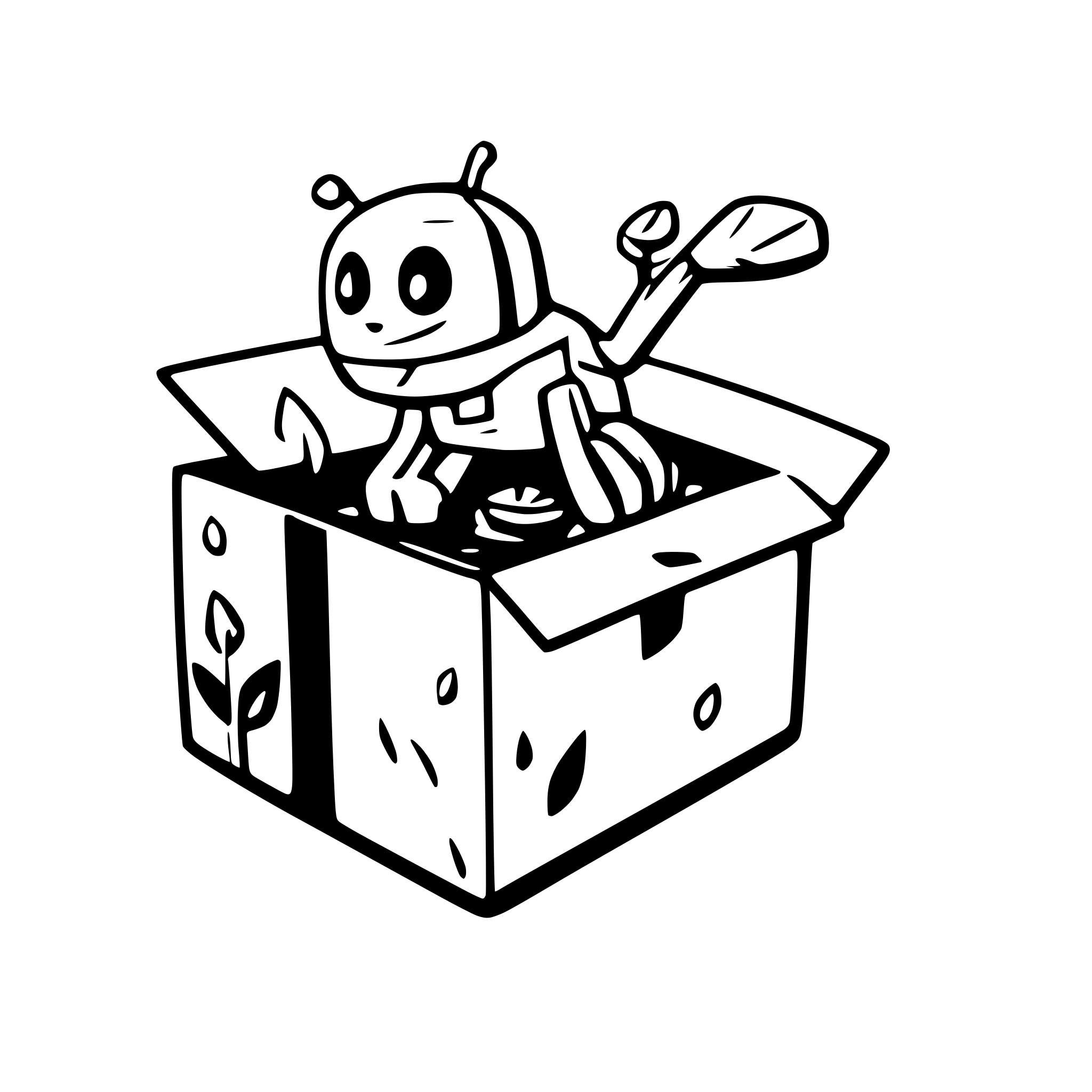 AI-generated SVG of a drone coming out of a box