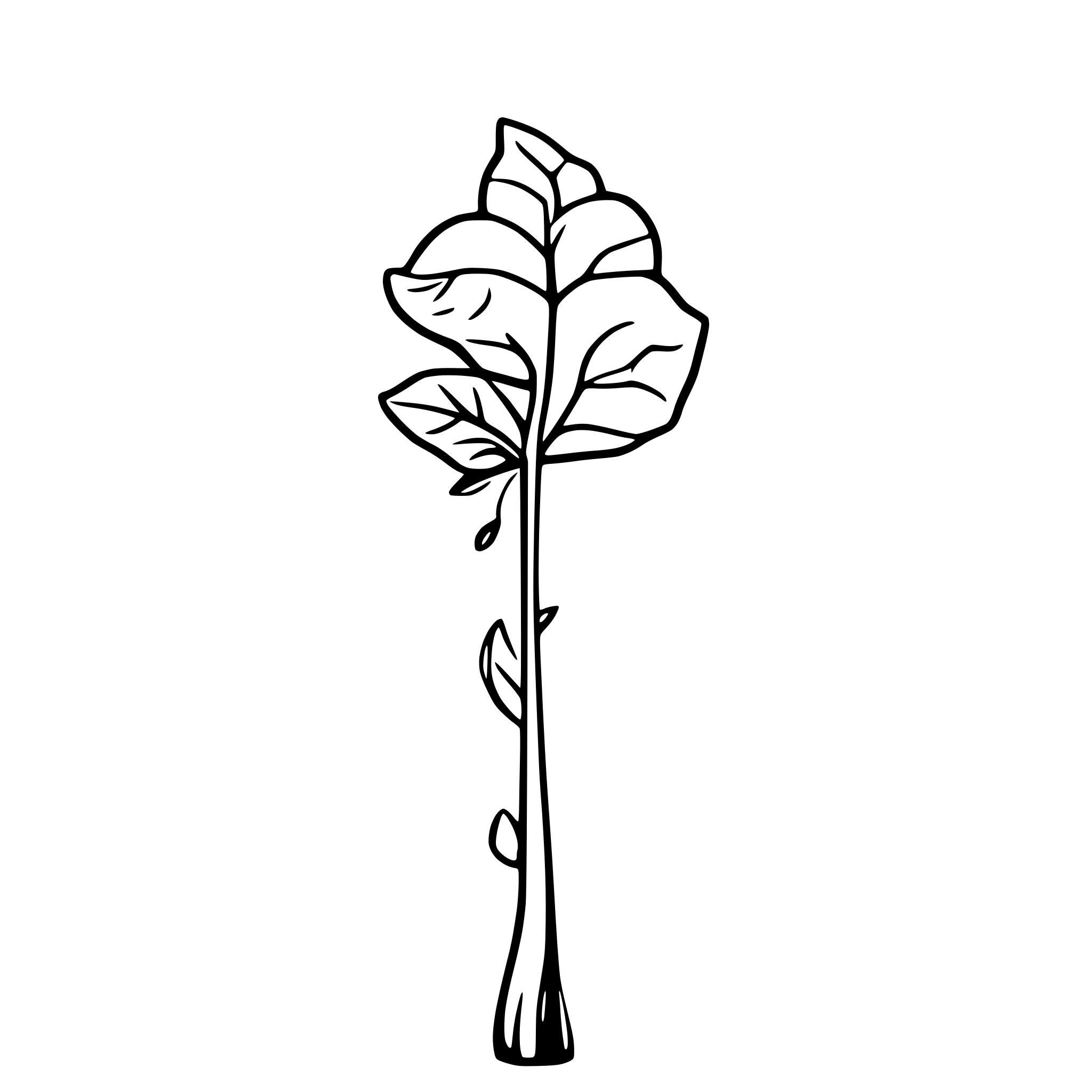 AI-generated SVG of a Tall beanstalk wrapped with tendrils