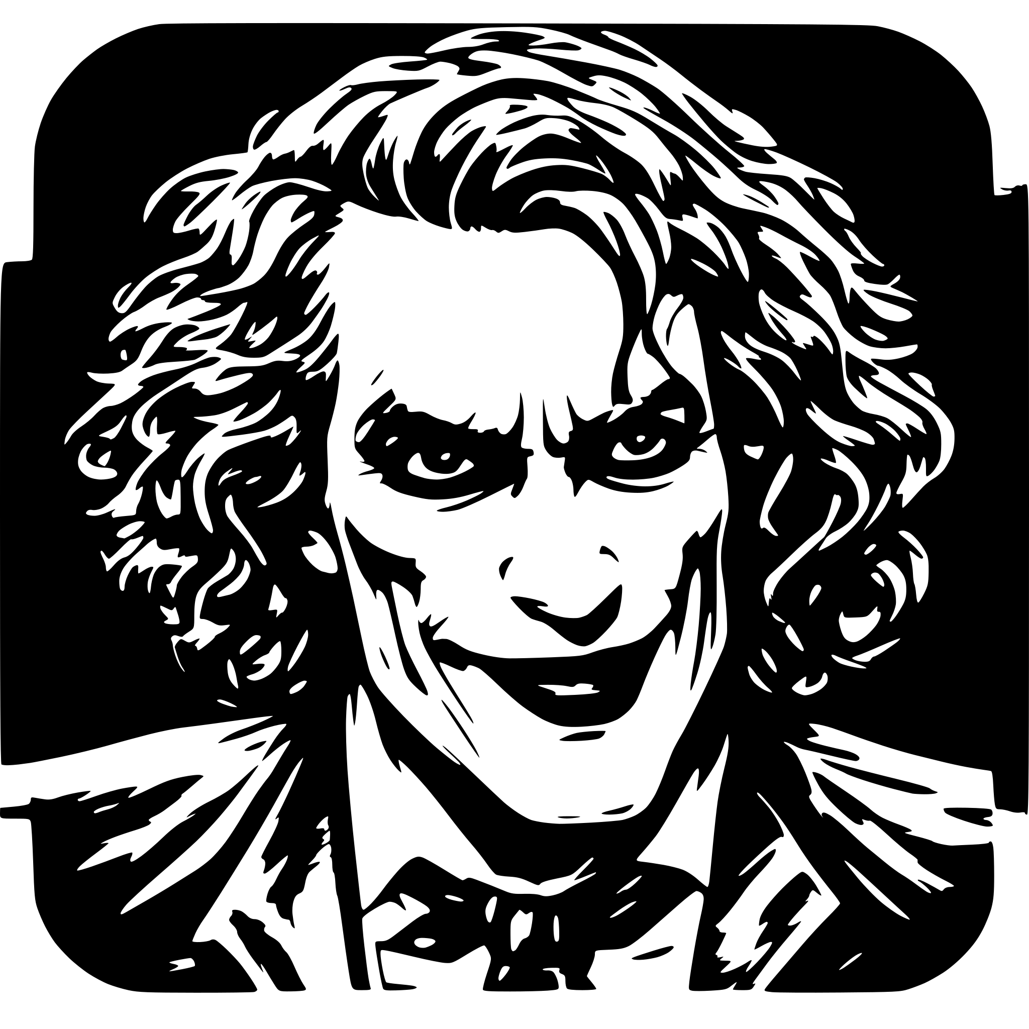 AI-generated SVG of 'the joker dark knite'