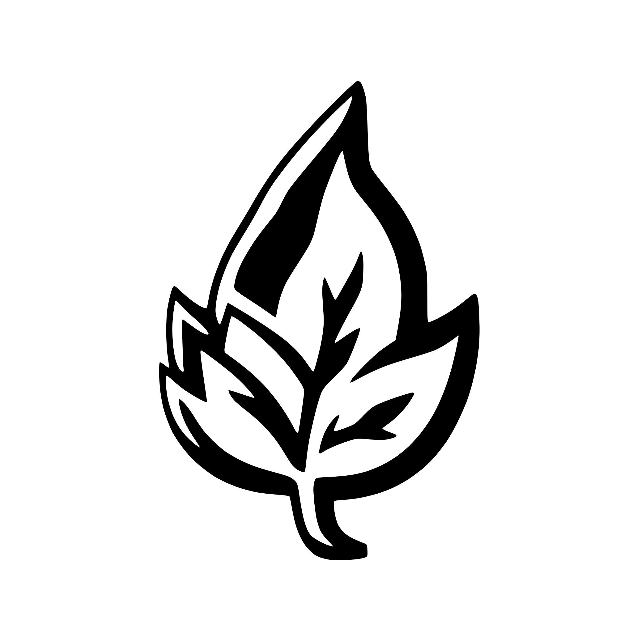 AI-generated SVG of a minimalist icon of a stylized flame gently merging with a stylized oak or sequoia leaf