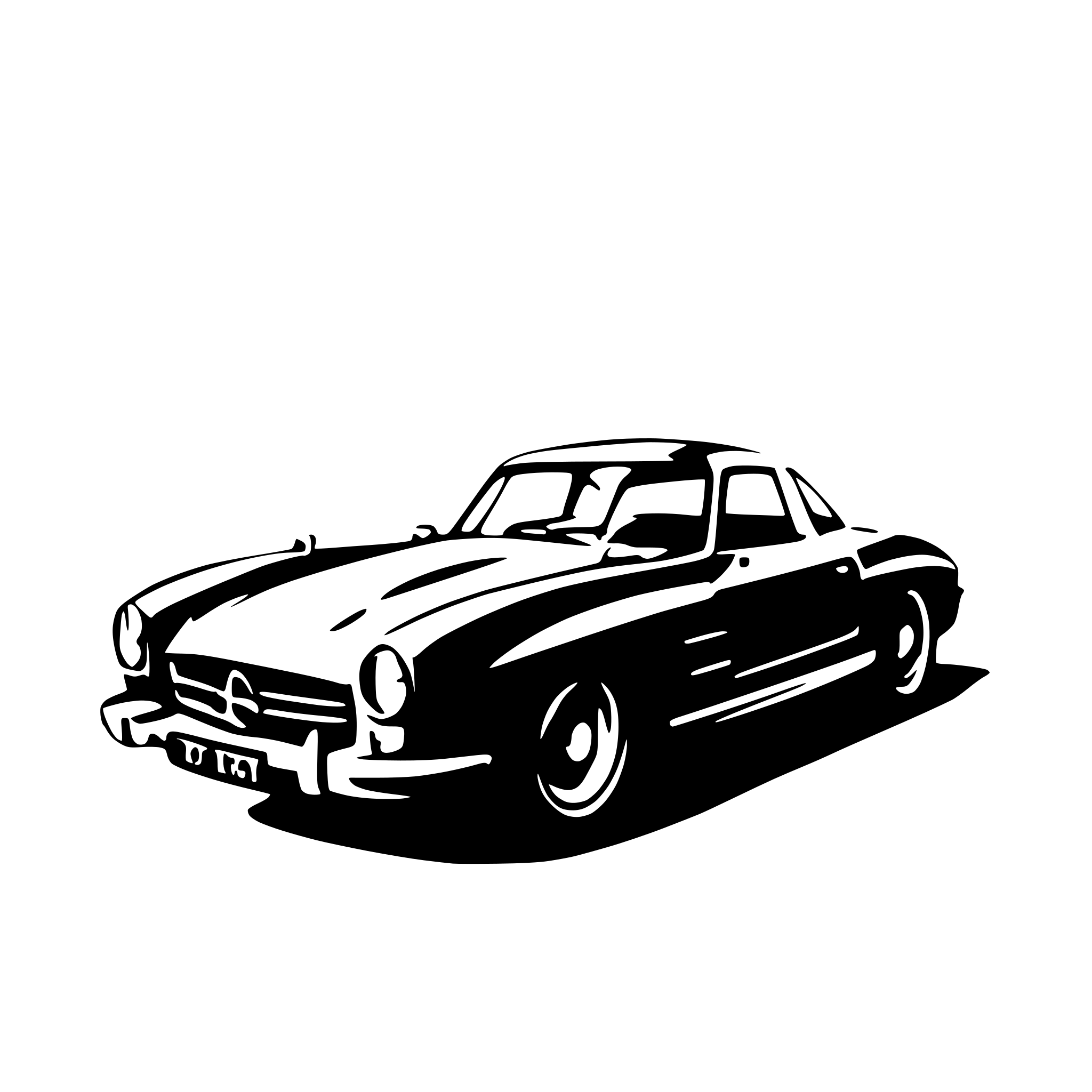 AI-generated SVG of a 300 sl rear