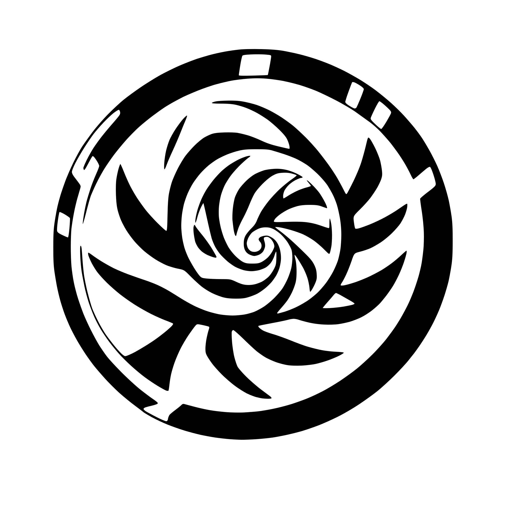 AI-generated SVG of a A symmetrical, abstract swirl design made of multiple curved, blade-like segments arranged in a circular pattern. The elements are evenly spaced and rotate clockwise around a central point, forming a vortex-like appearance. Each segment tapers to a sharp point at both ends, with the larger arcs on the outer ring and progressively smaller, tighter arcs forming concentric circles inward. The overall shape resembles a stylized cyclone or whirlpool, with a clean, modern look in solid blue against a 