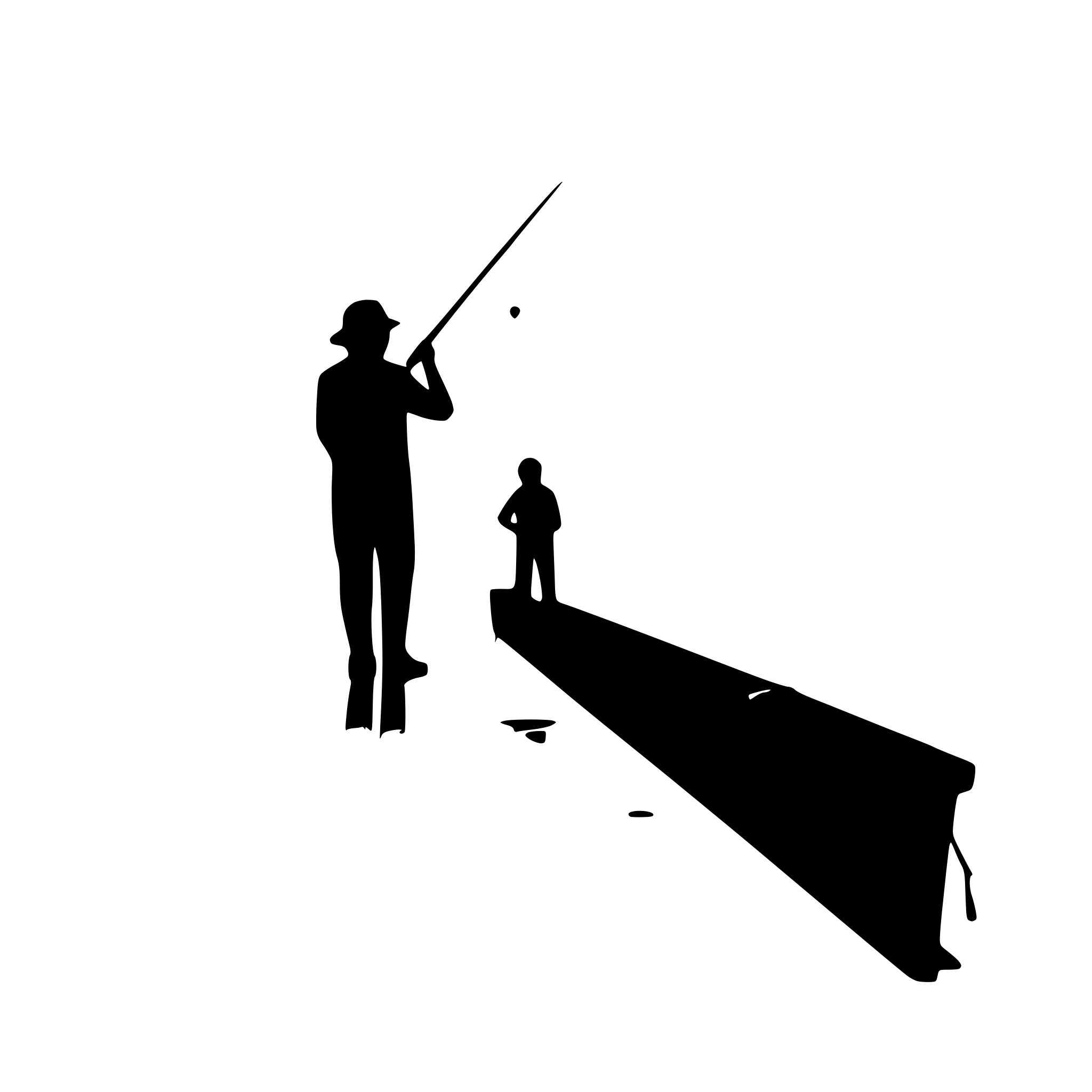 AI-generated SVG of a a fisherman is fishing using a fishing rod. He has caught a single fish in his line