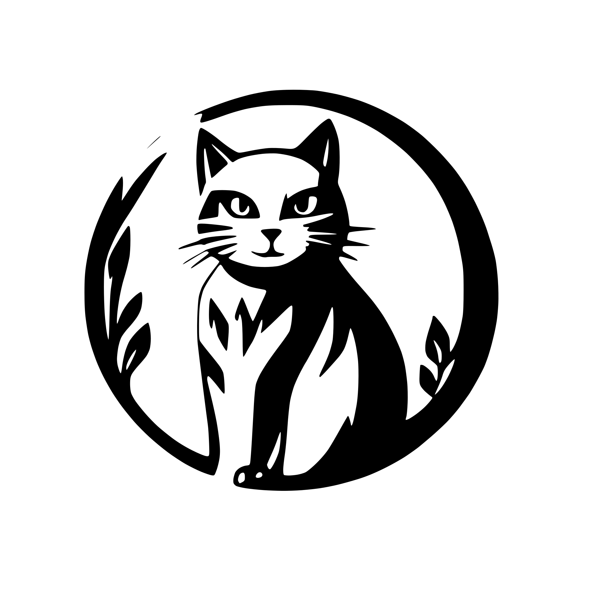 AI-generated SVG of a schwarze Katze mit Garnknäuel