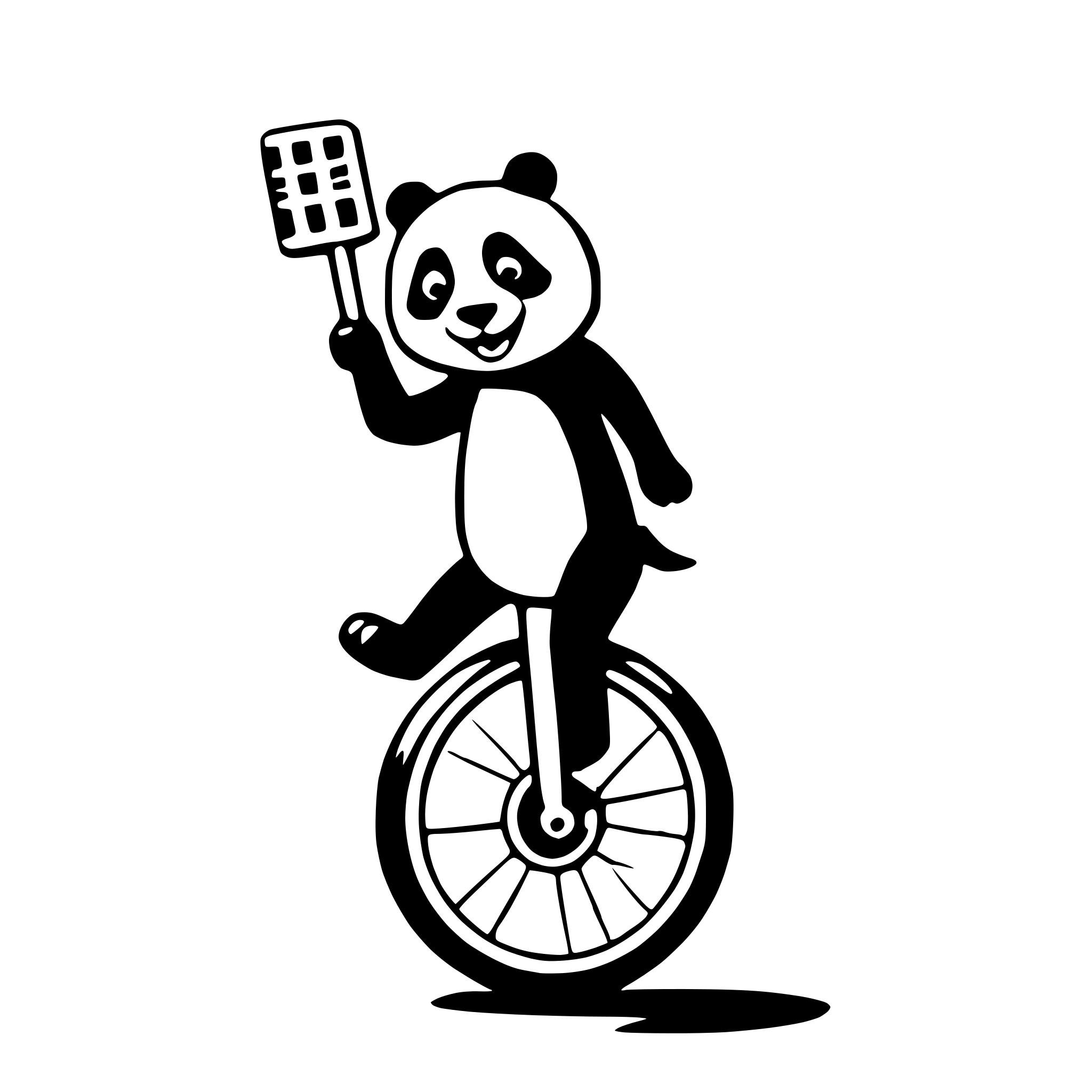 AI-generated SVG of a panda on unicycle