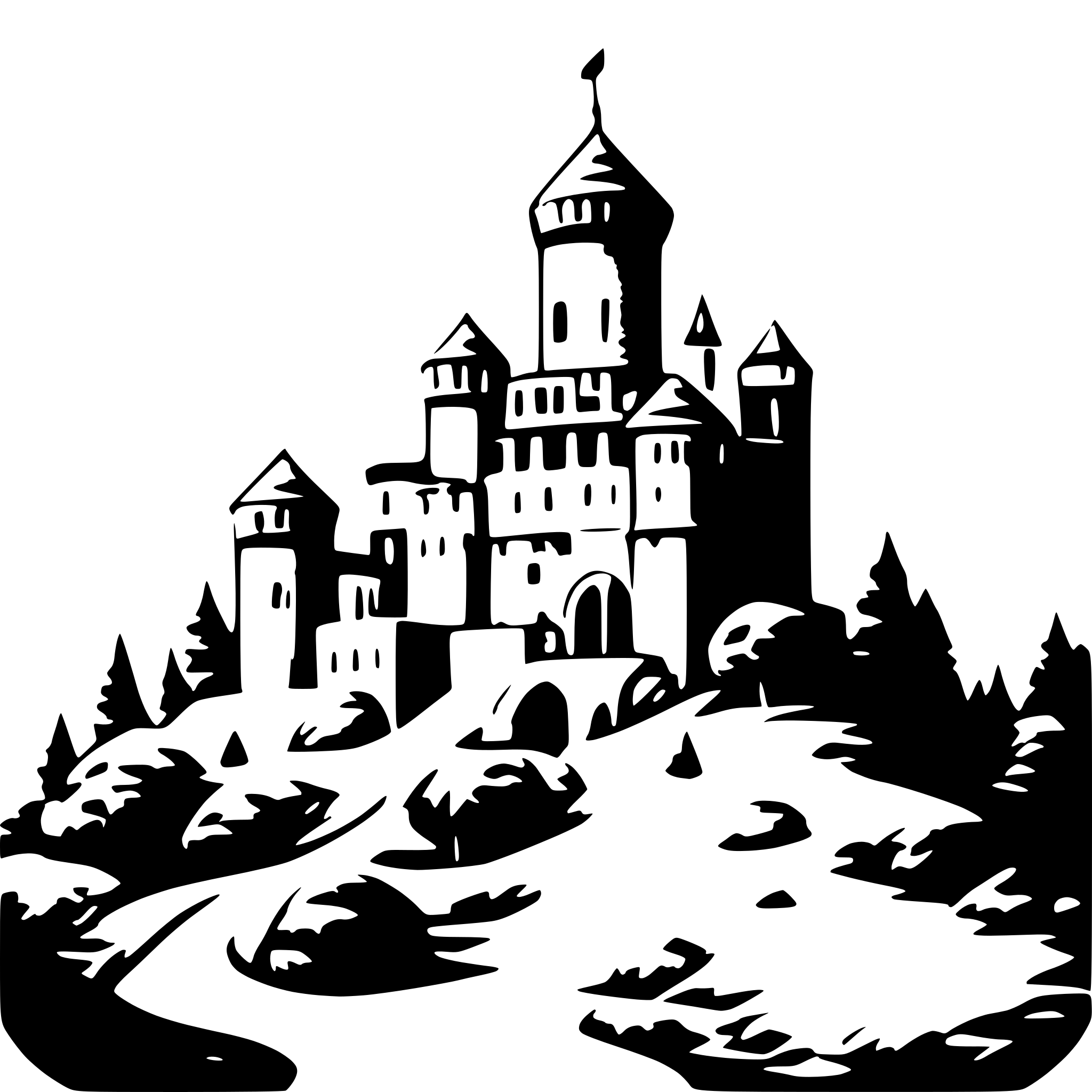 AI-generated SVG of 'the comic style, an ancient castle, on a mountain, Persian'