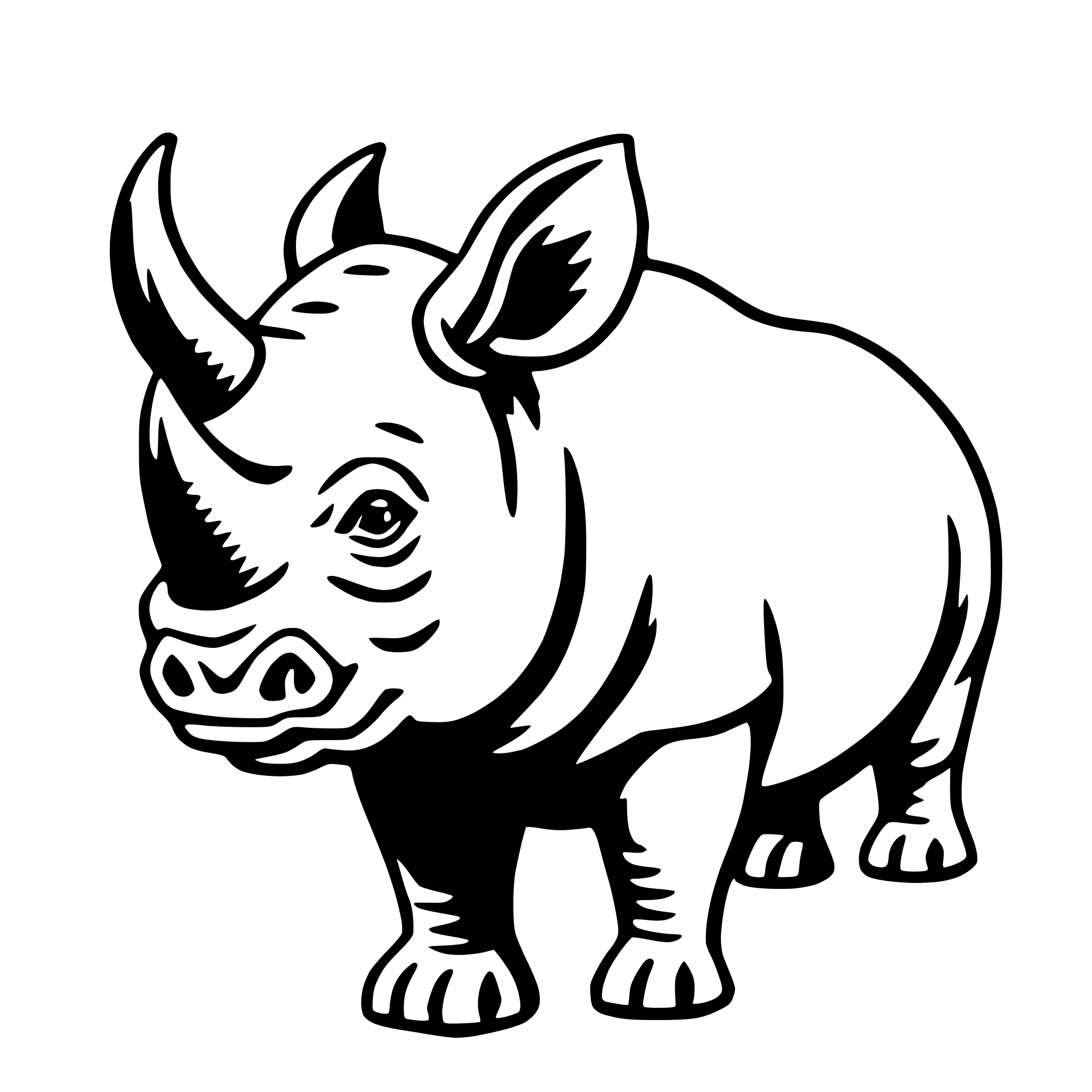 AI-generated SVG of a rhino