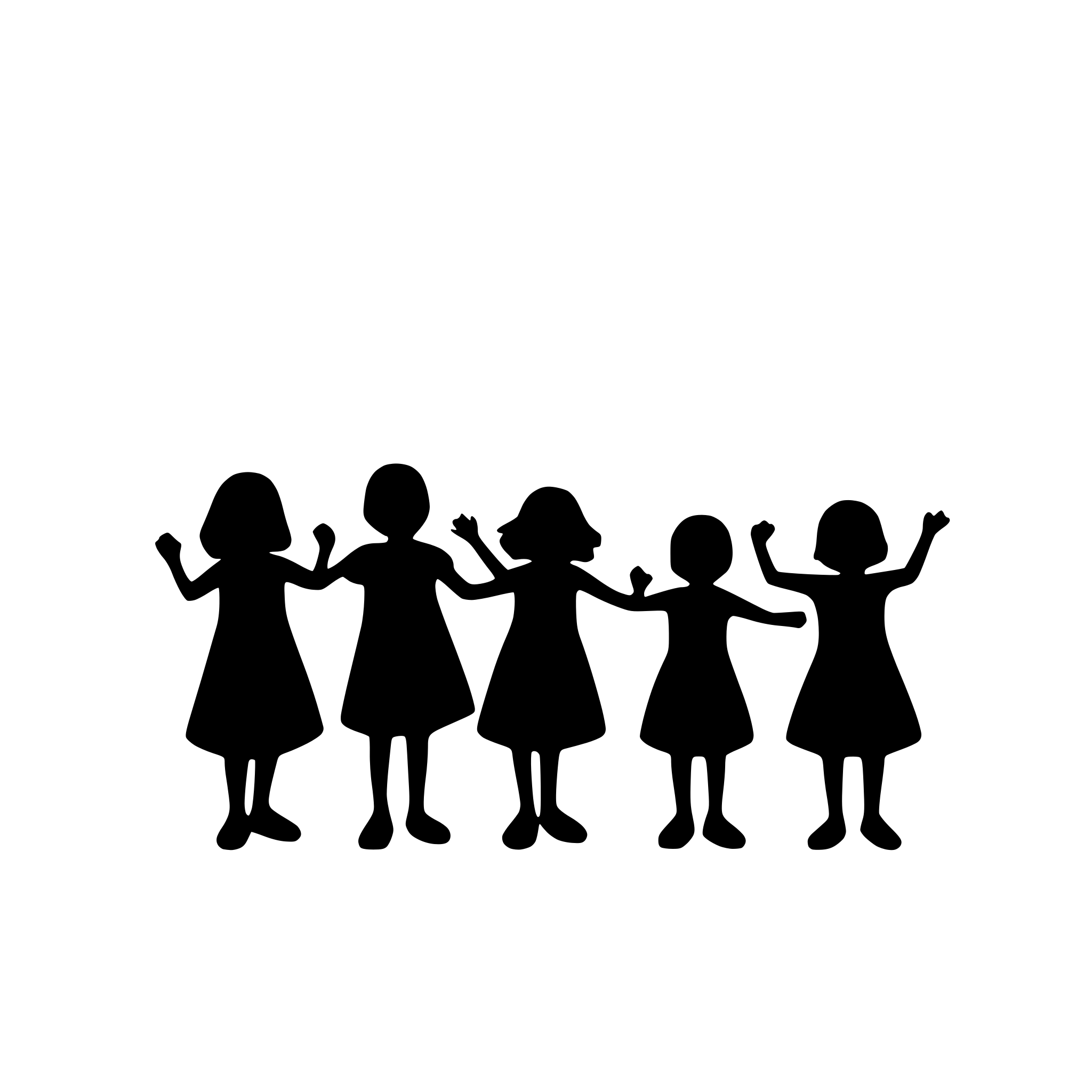 AI-generated SVG of a 10 children holding hands and the world