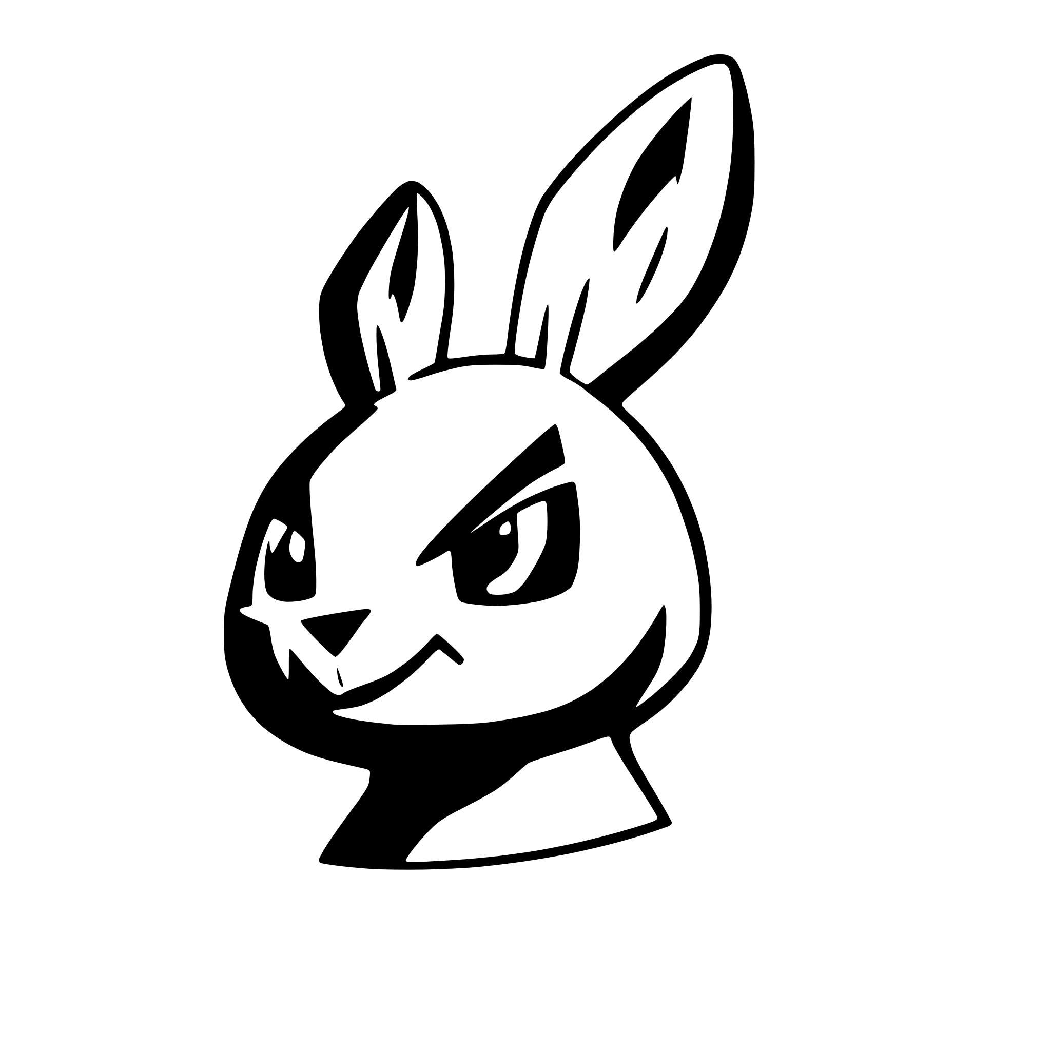 AI-generated SVG of a angry cartoon rabbit head siluette