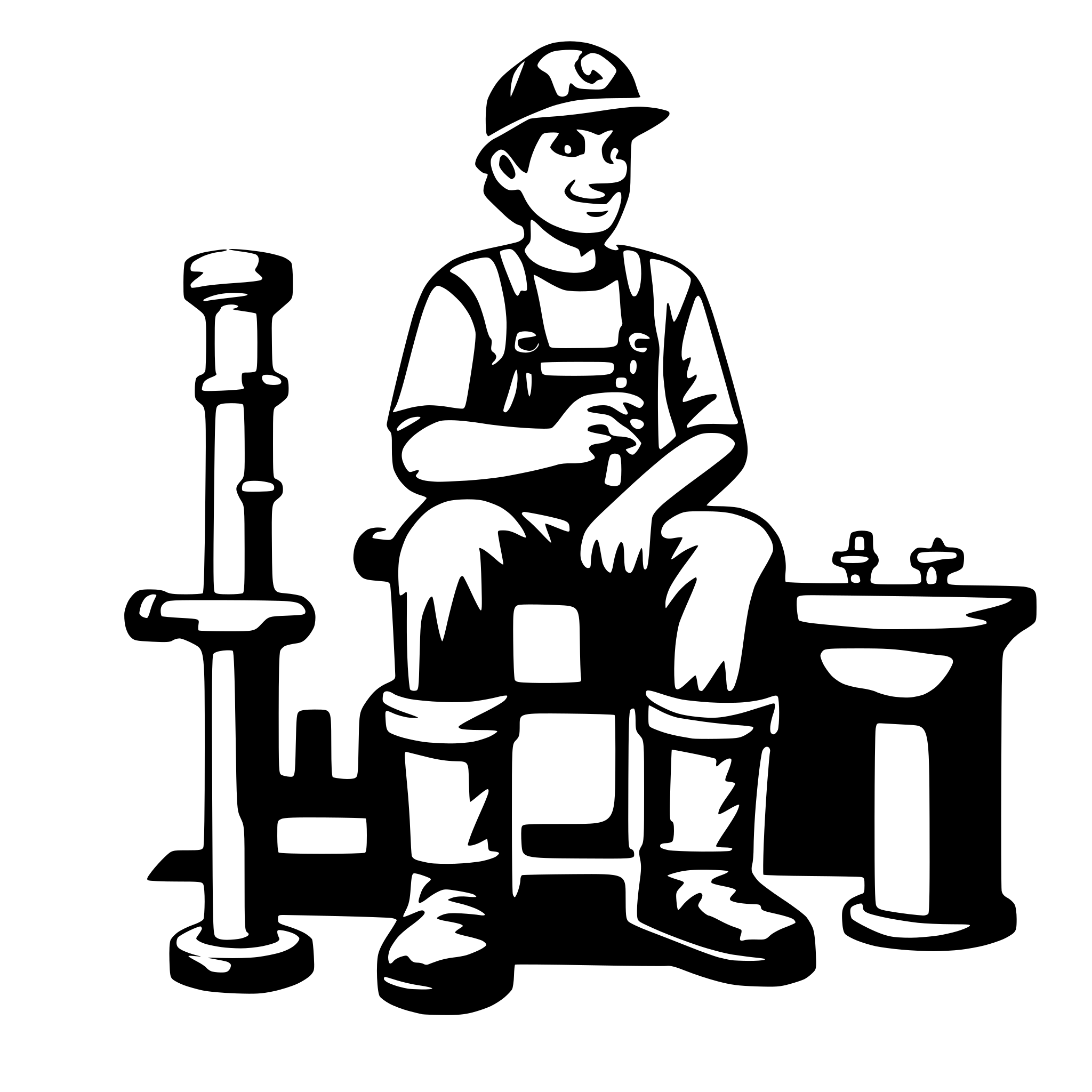 AI-generated SVG of a plumber