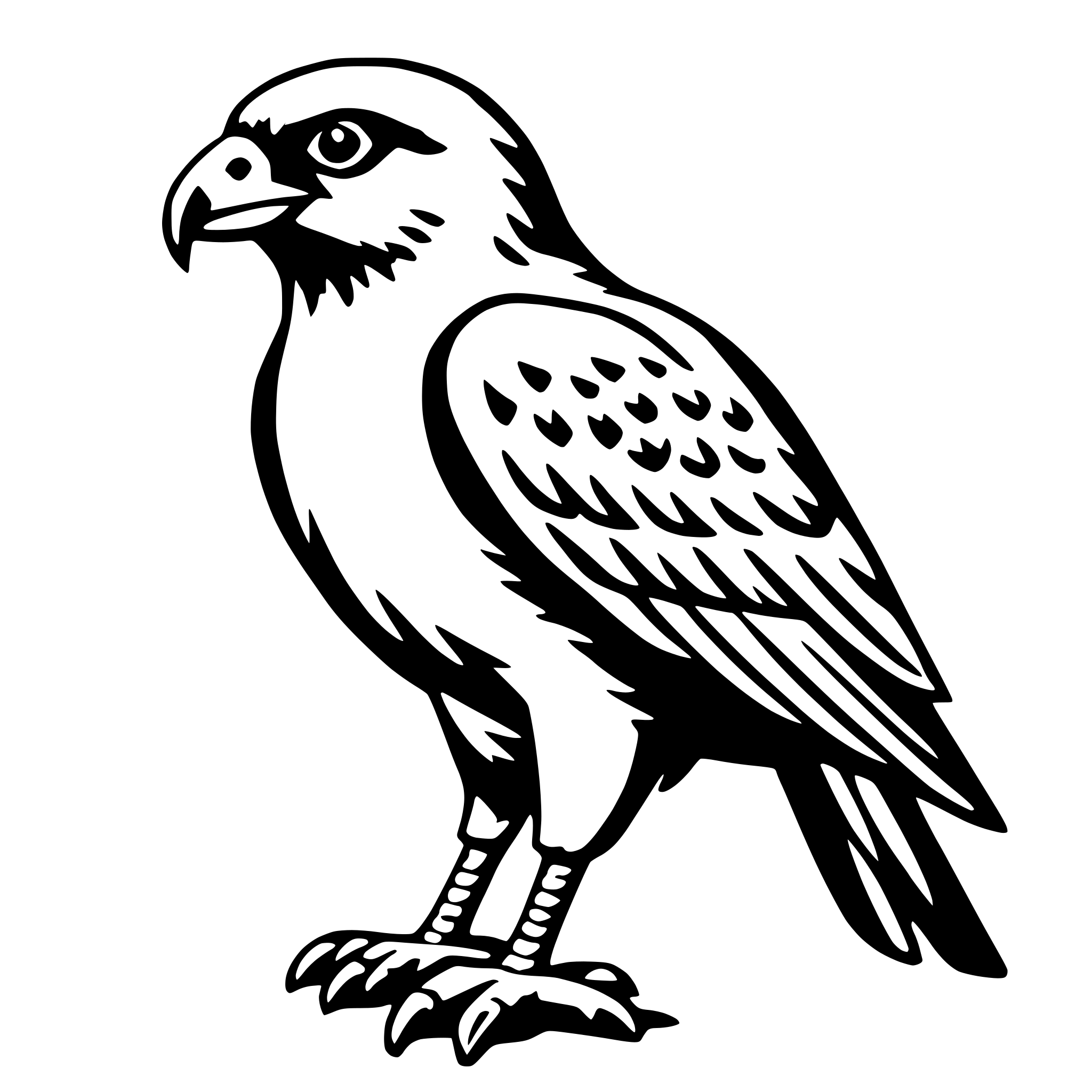 AI-generated SVG of a hawk