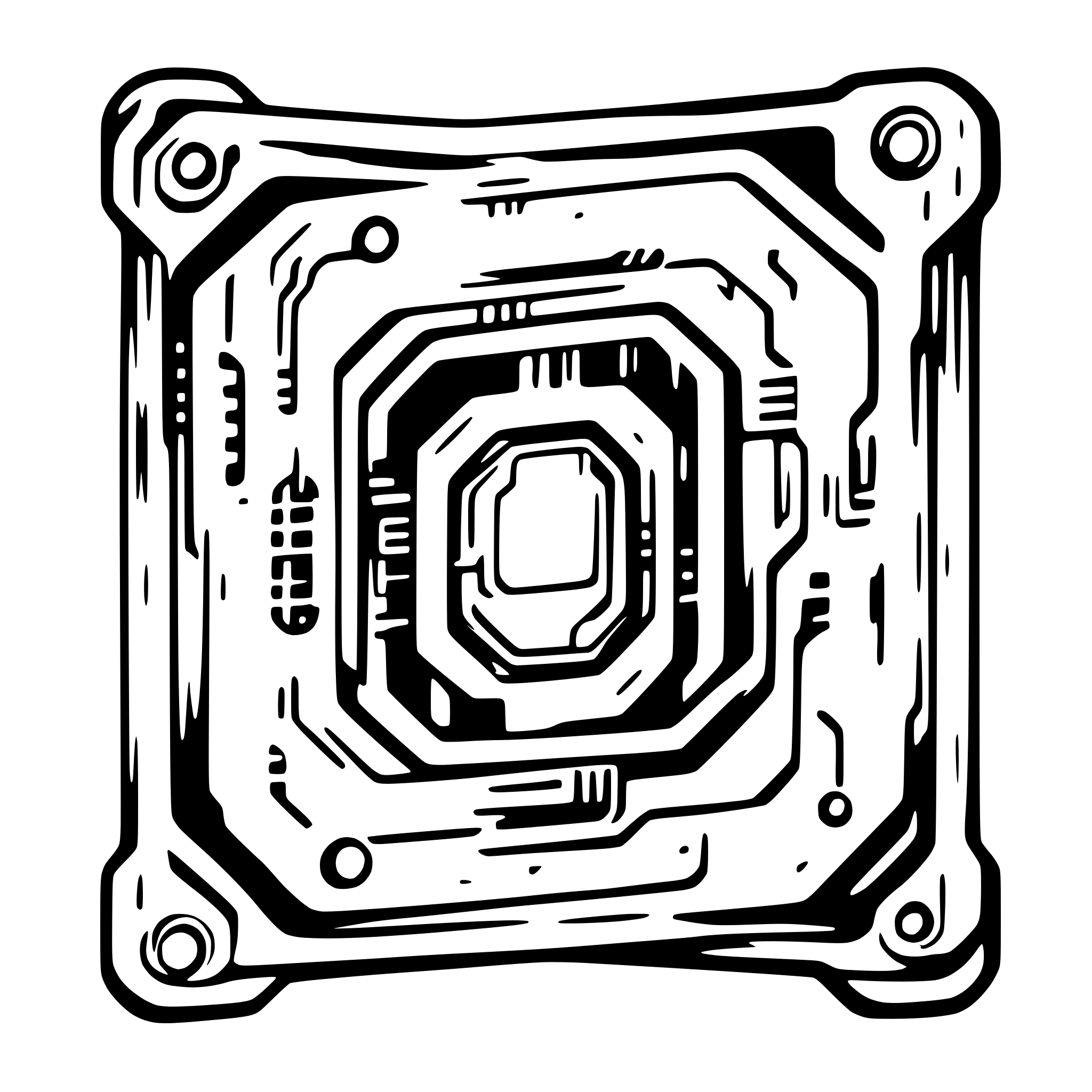 AI-generated SVG of 'intricate rectangular microchip circuit'