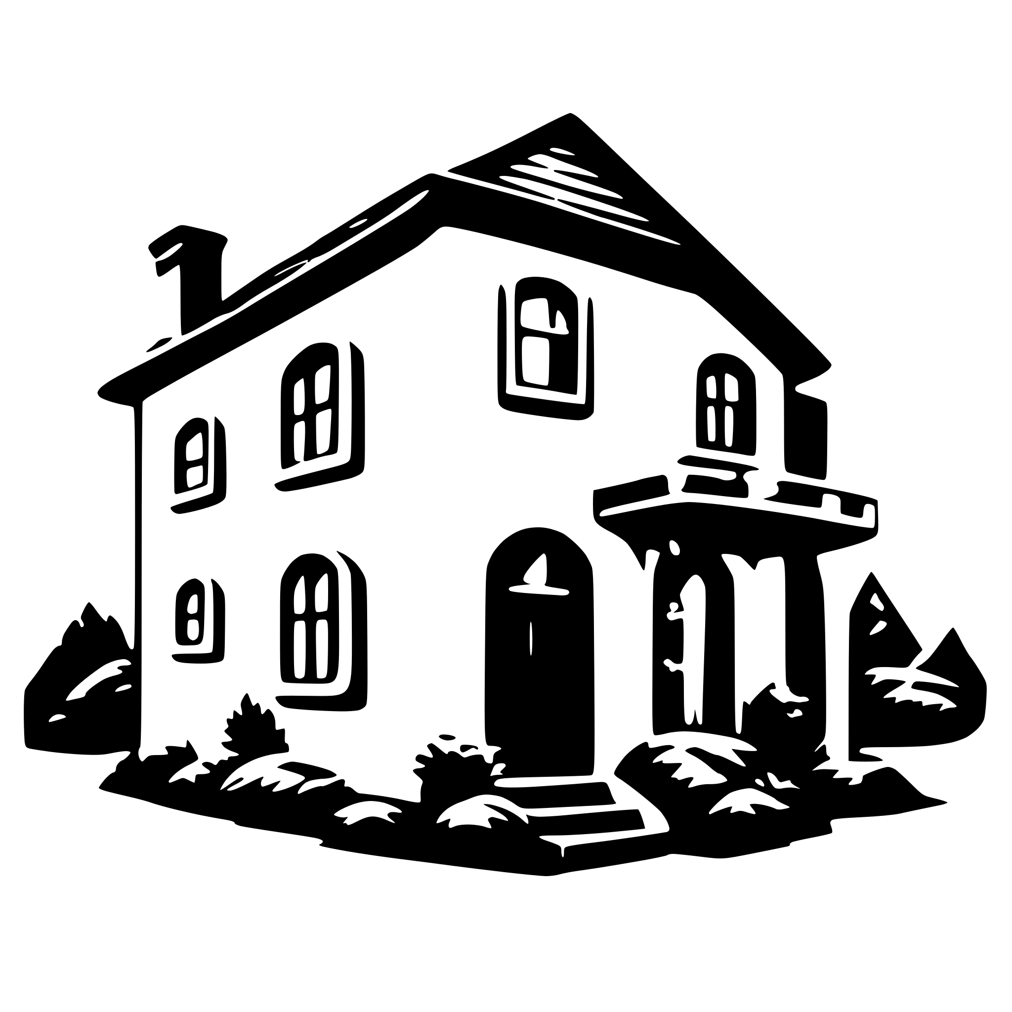AI-generated SVG of 'Haus unter Stenenhimmel'