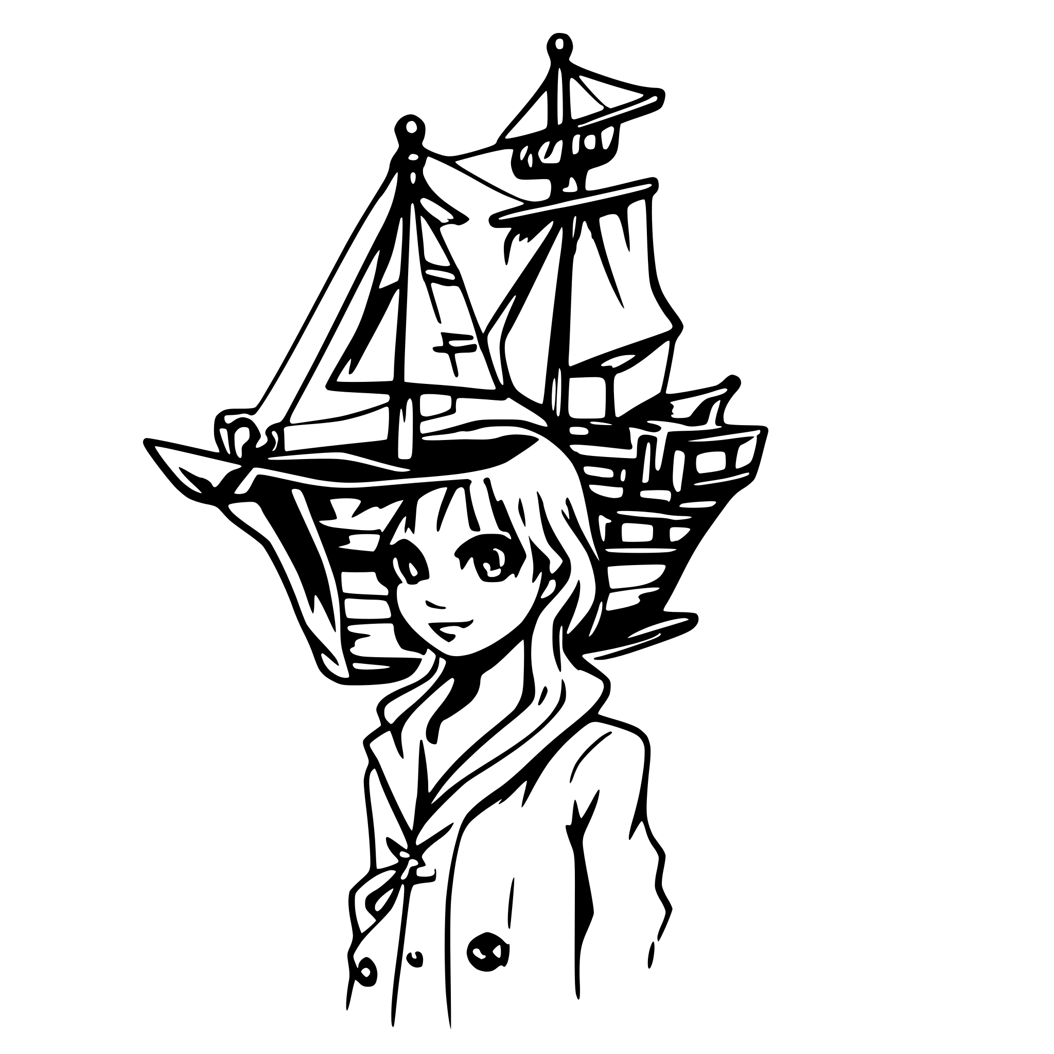 AI-generated SVG of a pirate ship