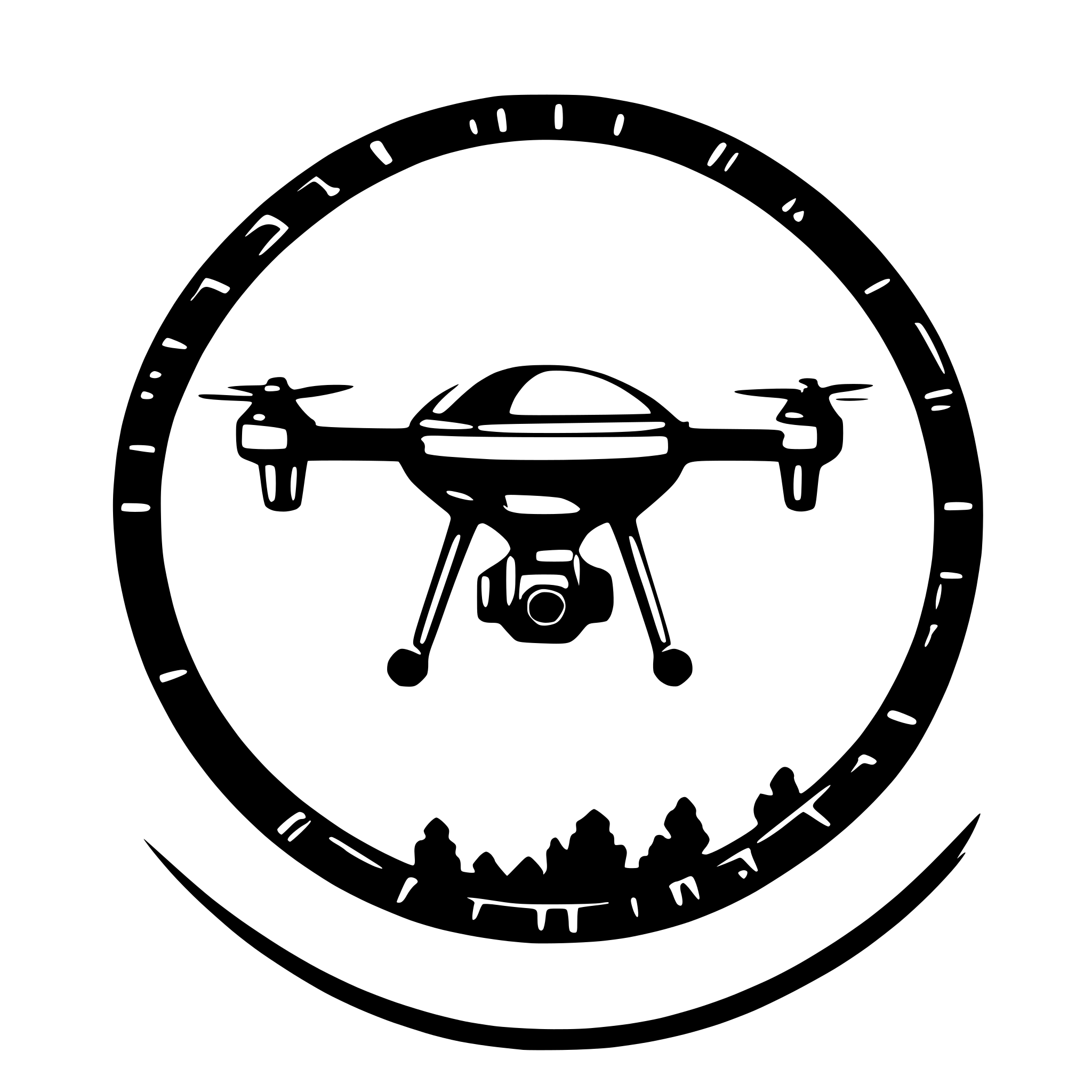 AI-generated SVG of 'drone circular flight path'