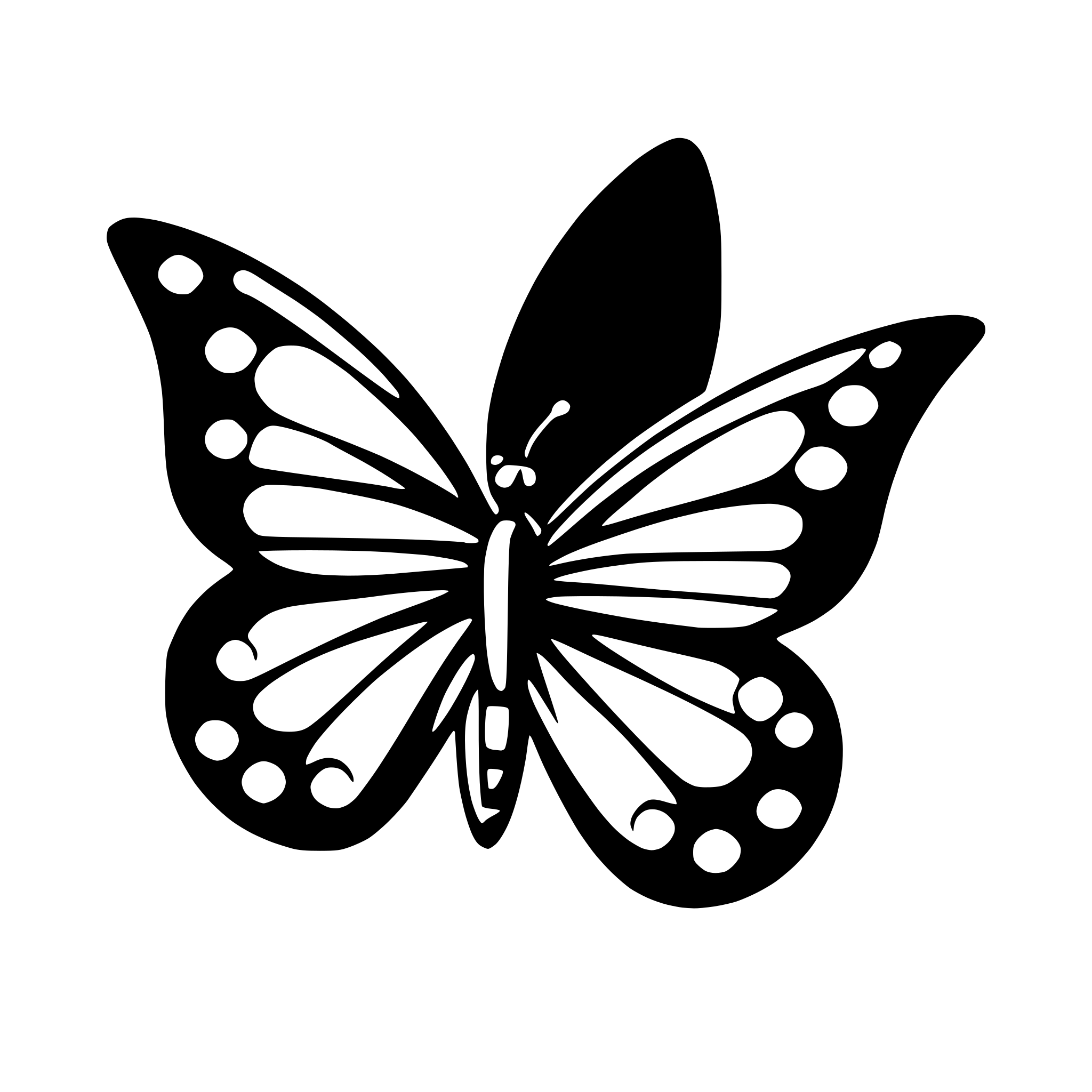 AI-generated SVG of 'black filled  butterfly shape'