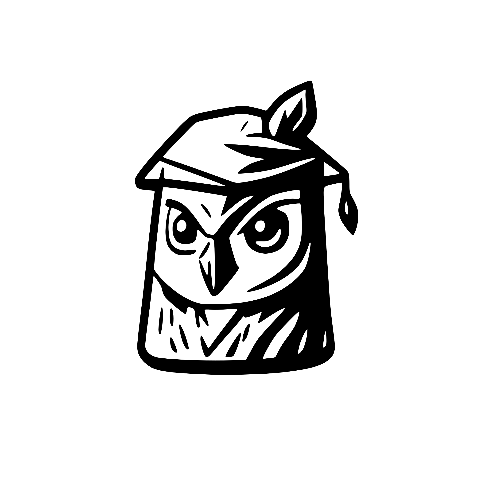 AI-generated SVG of a owl head in square academic cap