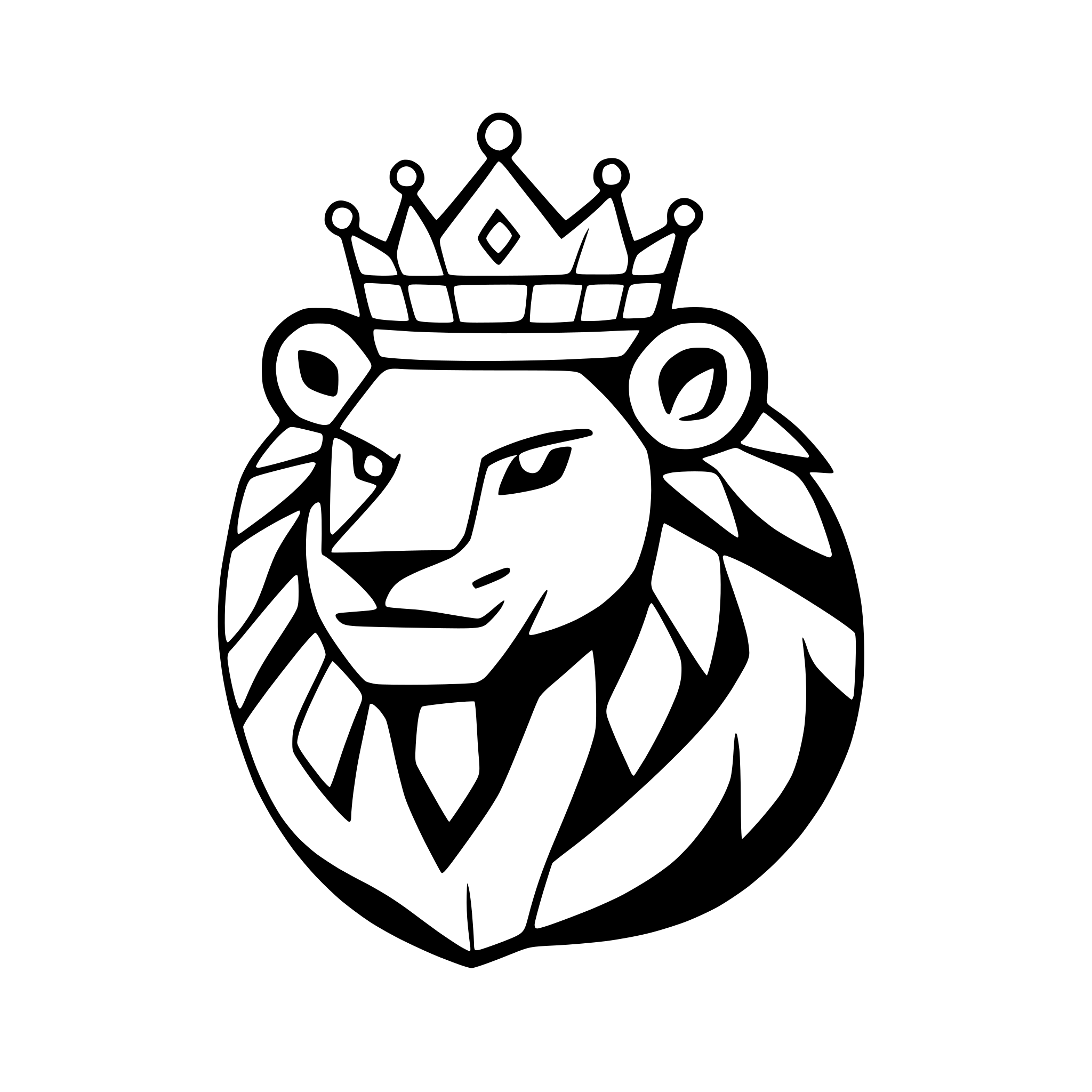 AI-generated SVG of 'geometric lion with crown'