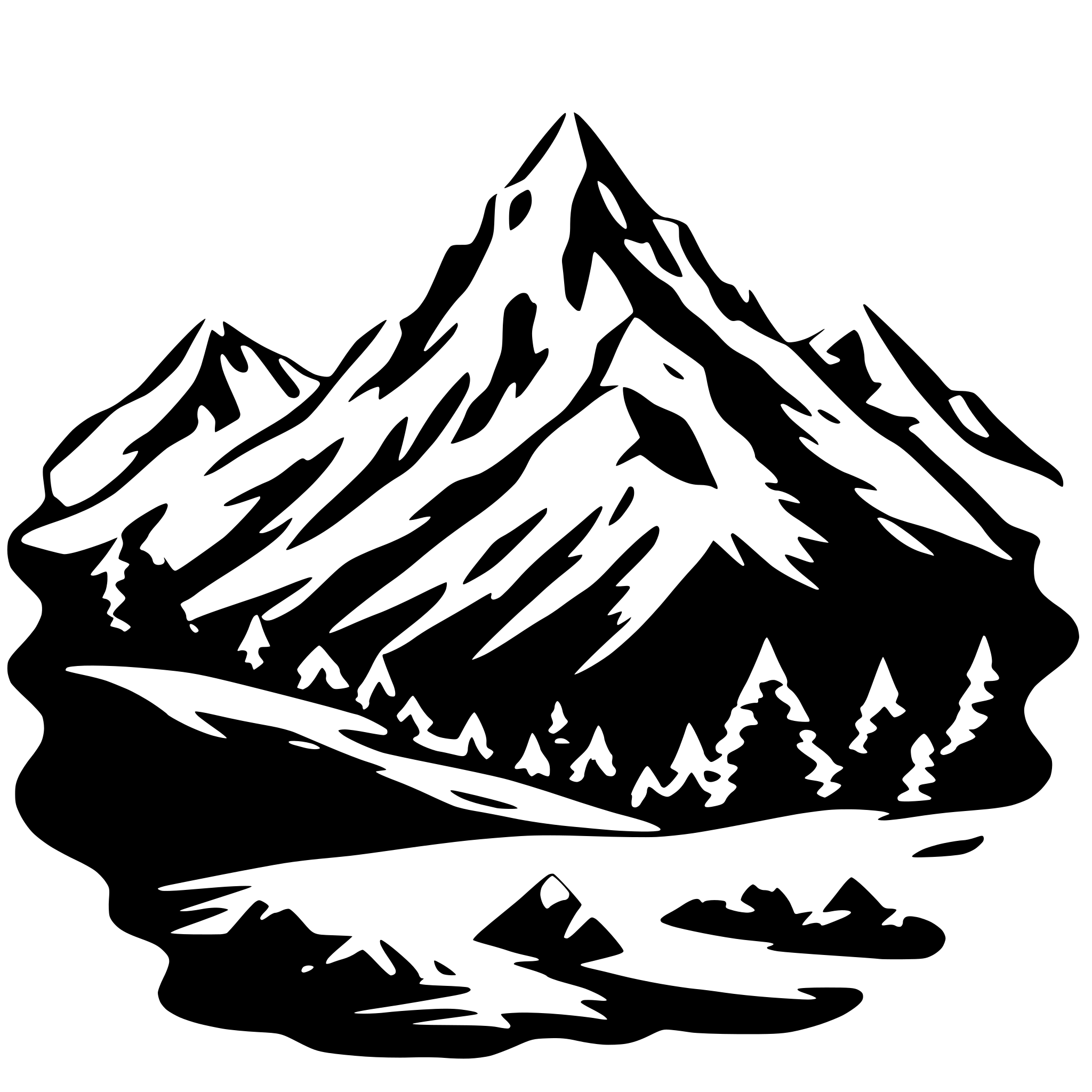 AI-generated SVG of 'Wax flake with mountains'