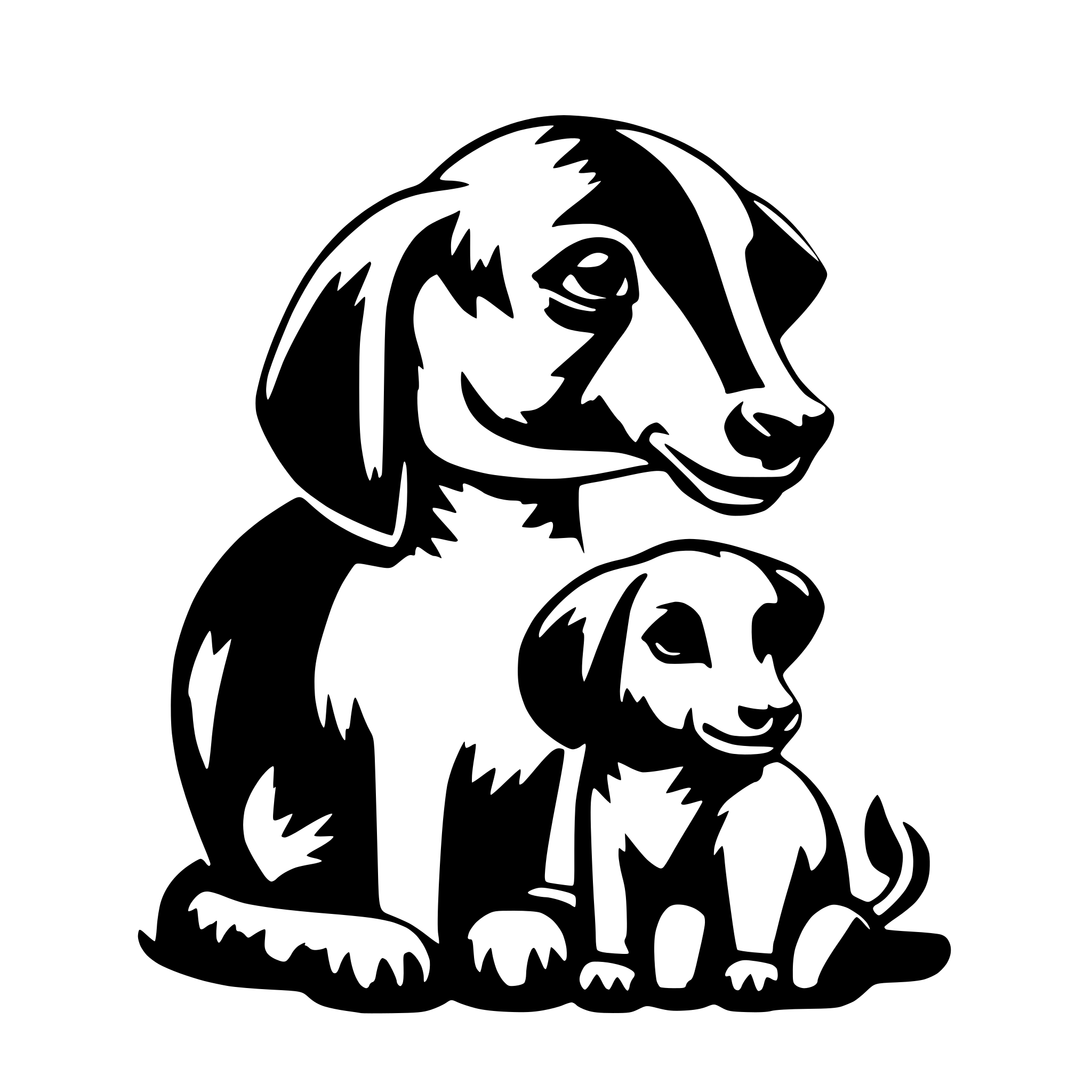 AI-generated SVG of 'animal parents having a baby'