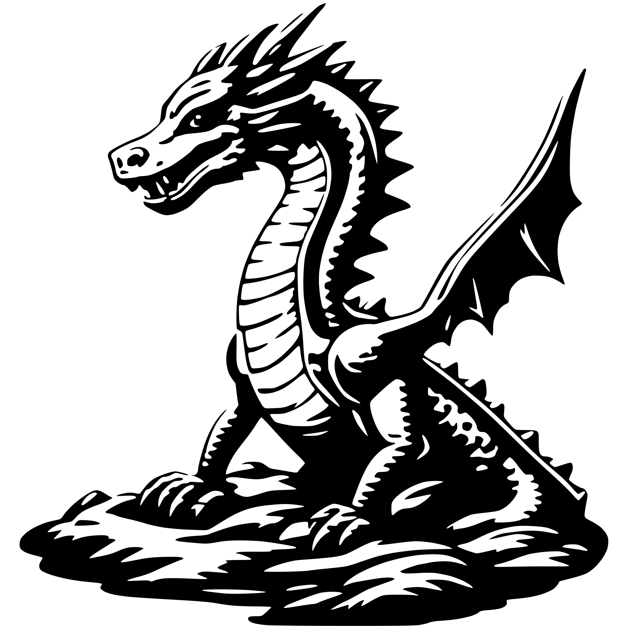 AI-generated SVG of 'A seawing dragon'