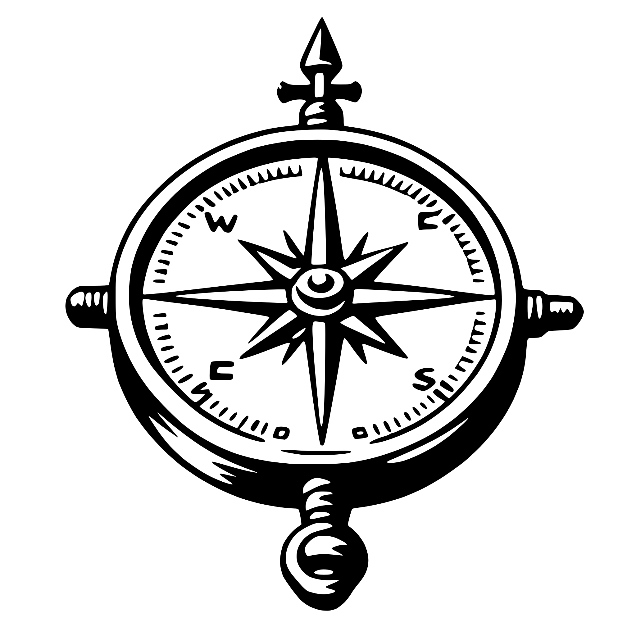 AI-generated SVG of a compass and map