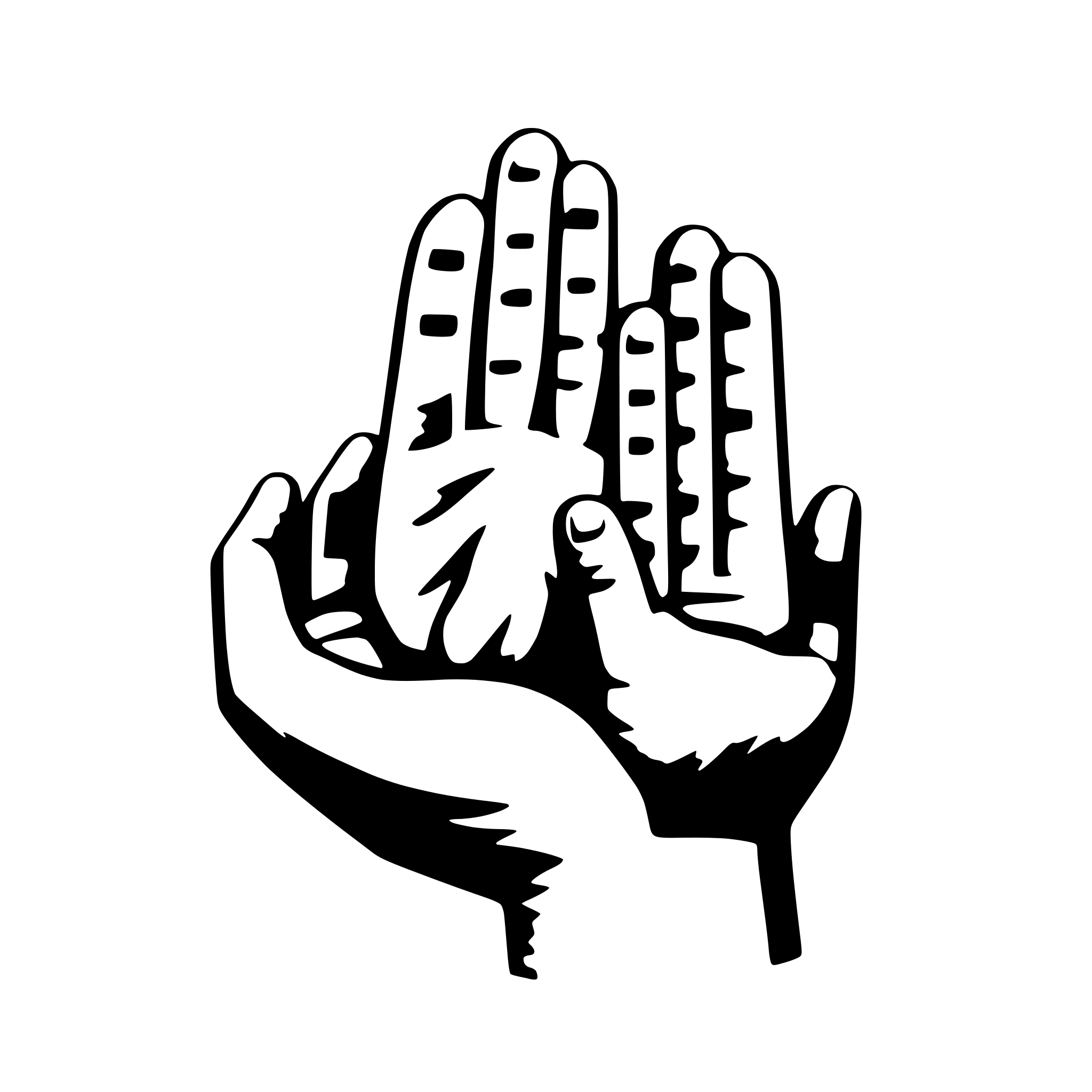 AI-generated SVG of a A big hand holding two small hands