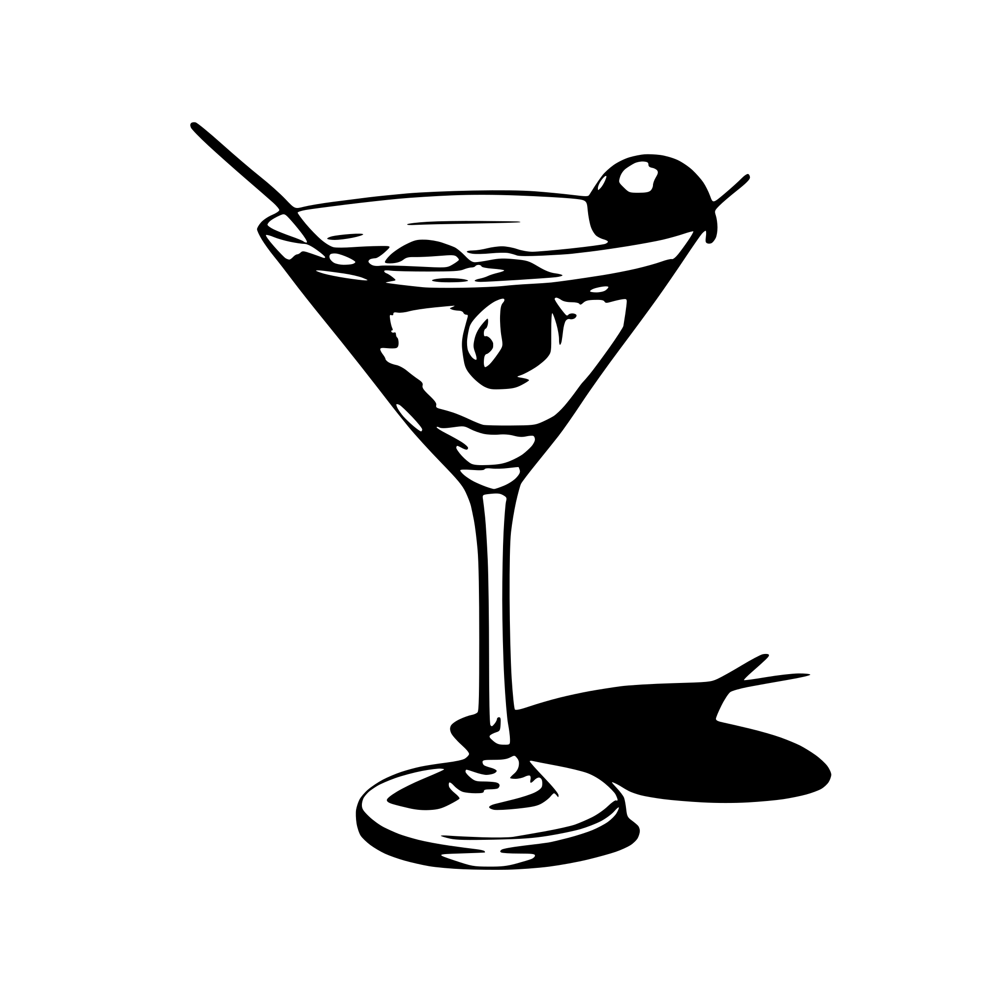 AI-generated SVG of a a realistic watercolor illustration of a classic martini glass with tree green olives on a cocktail pick, floating in a clear liquid