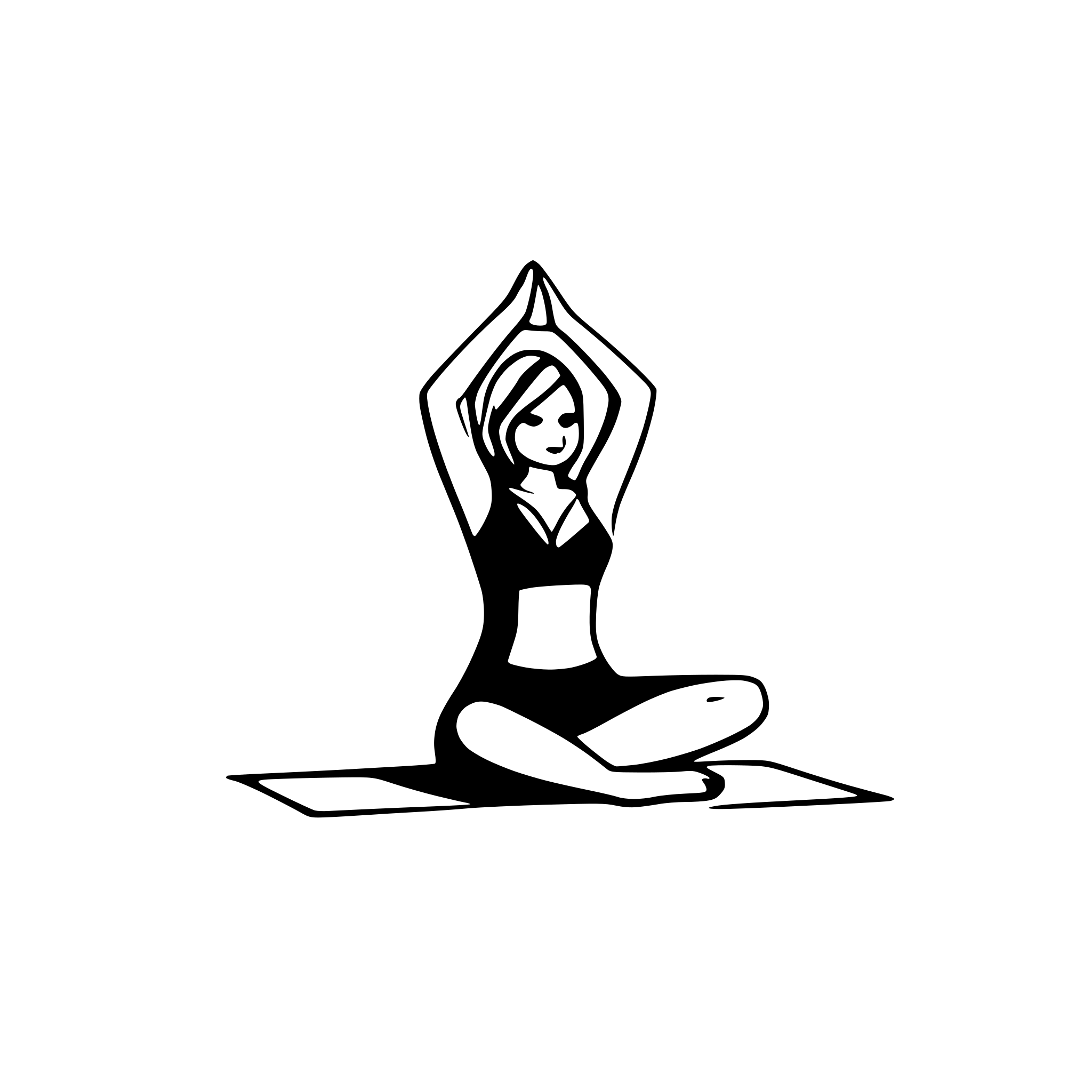 AI-generated SVG of 'yoga pose one stroke only'