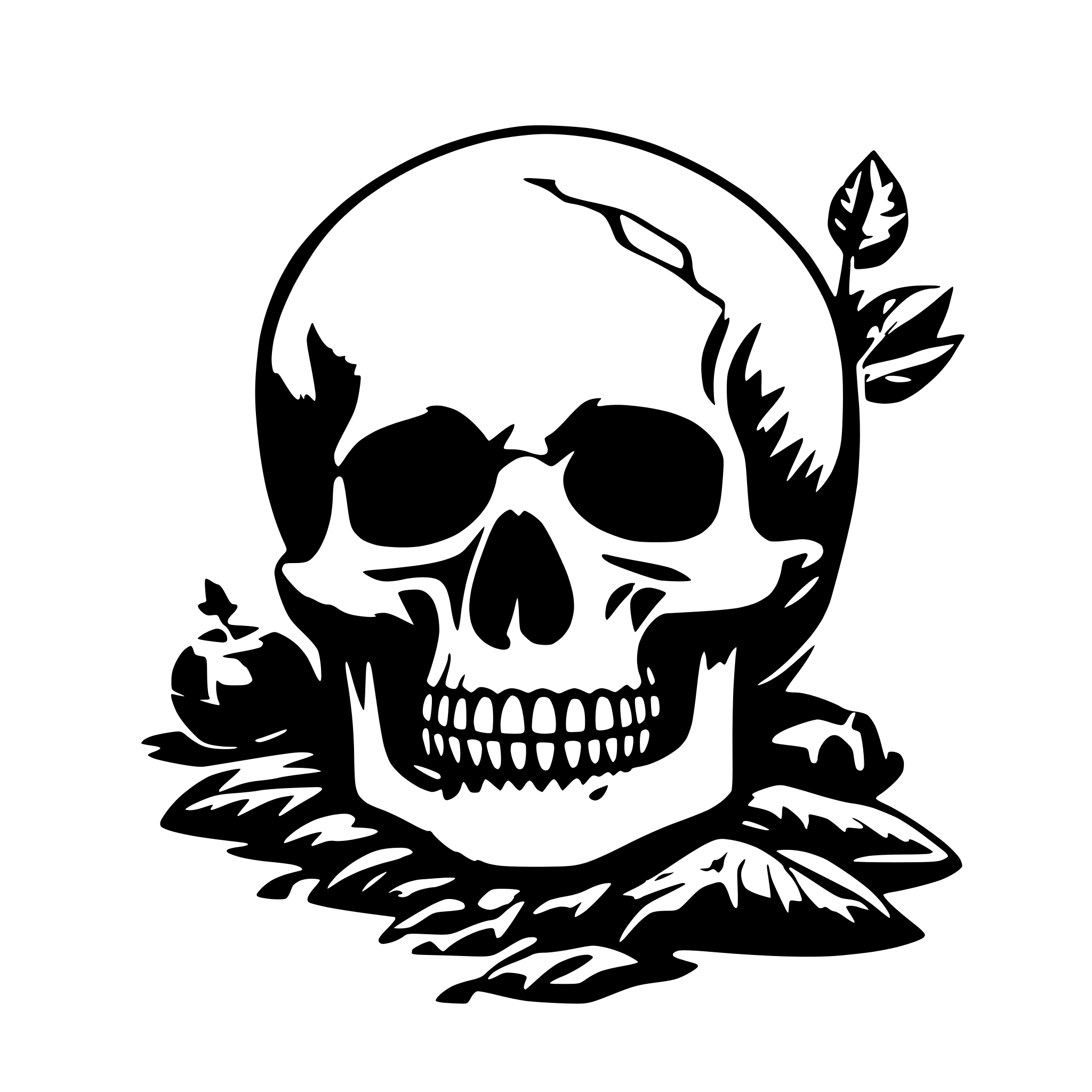 AI-generated SVG of a Future Corpse Club with skull