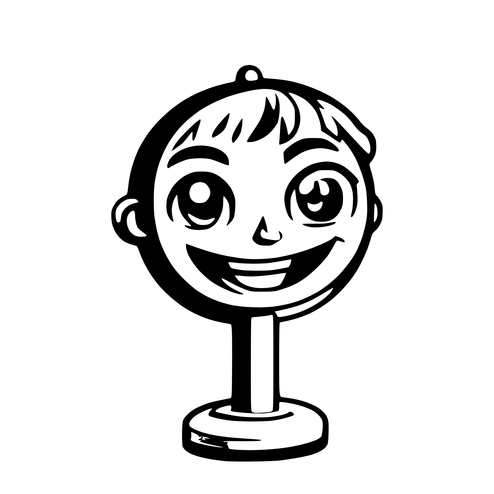 AI-generated SVG of a generate an cartoon style picture of the scretion system embeeded into two membrane. Use the middel picture on the provided file as template