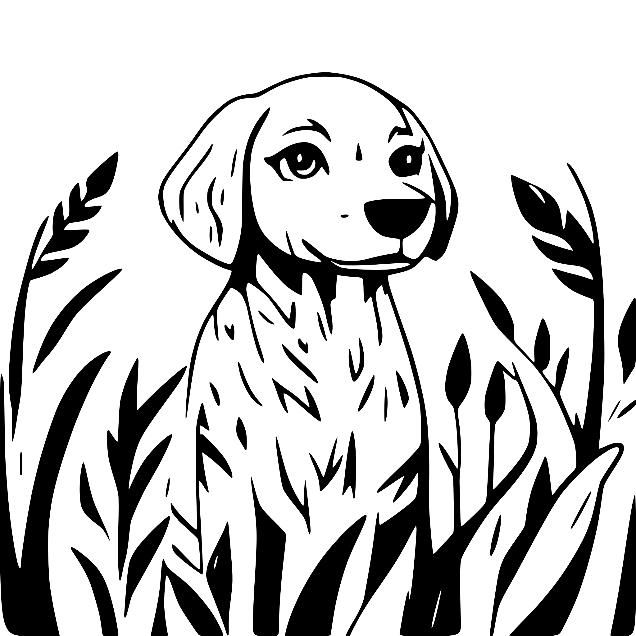 AI-generated SVG of 'golden retriever in cattails'