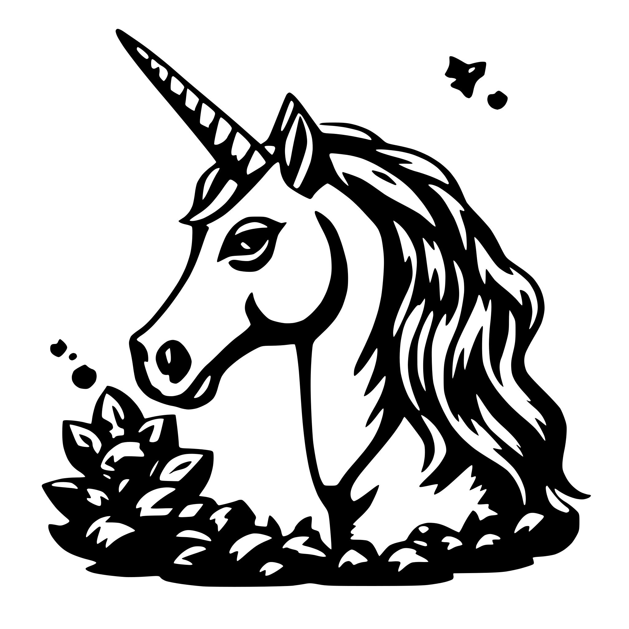 AI-generated SVG of a einhorn