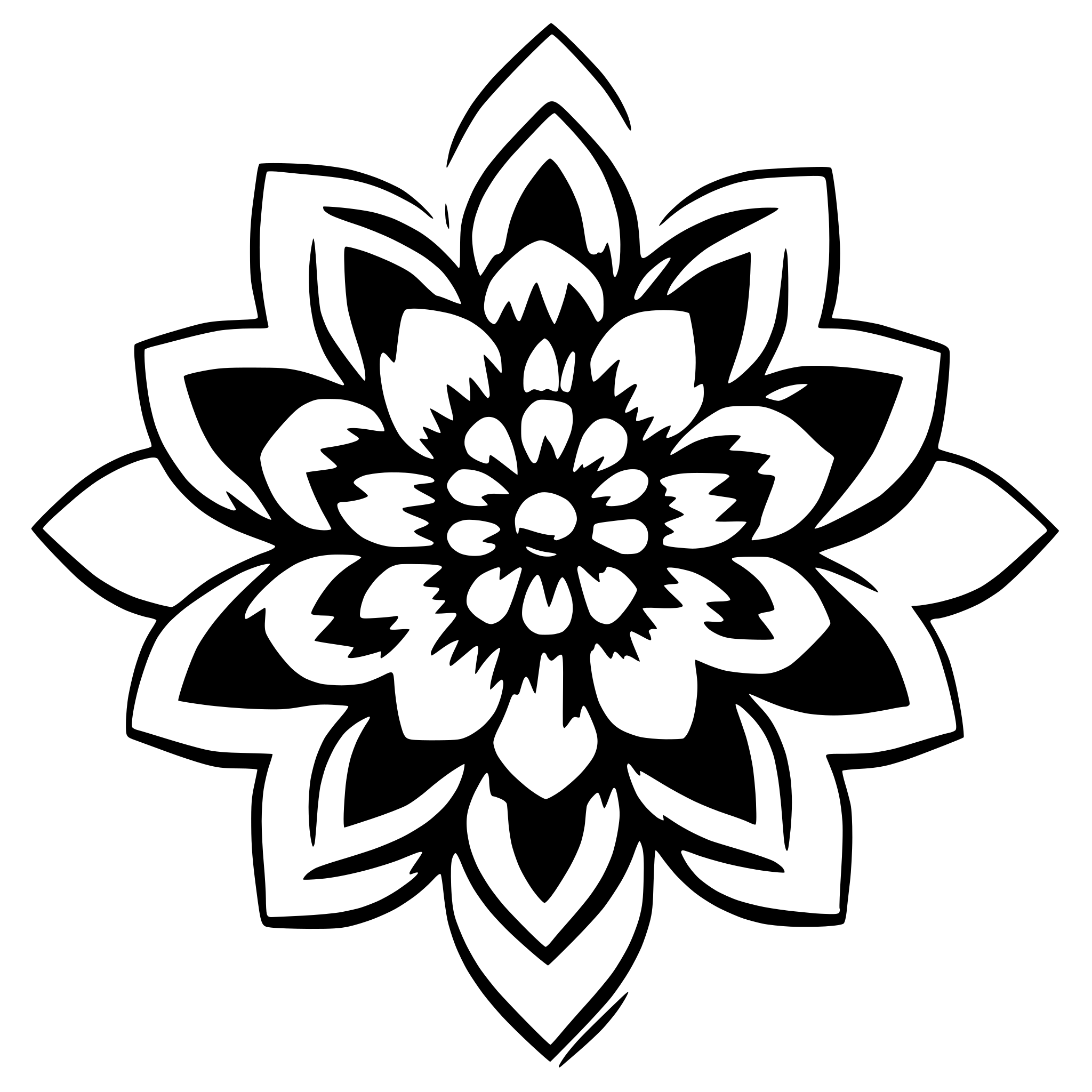 AI-generated SVG of a Symmetrical minimalistic flower