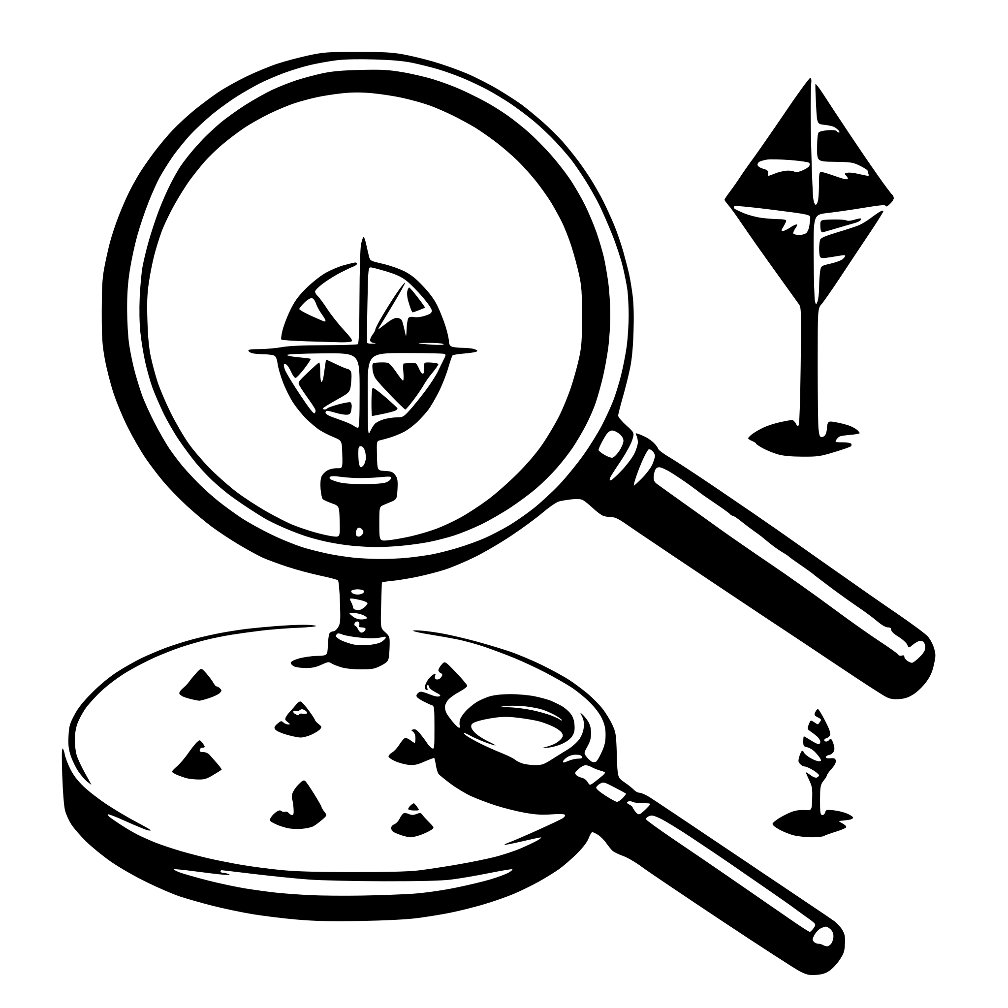 AI-generated SVG of a data nodes beeing inspected by a magnifying glass