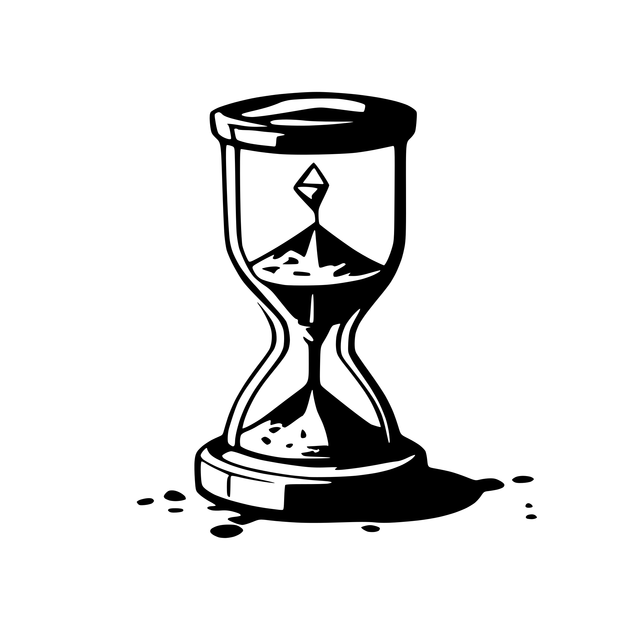 AI-generated SVG of a An image of a partially broken hourglass floating in a surreal, empty space with fragments of glass suspended in the air. The sand inside the hourglass is split into two colors: black on one side and white on the other, blending in the center as if representing duality. In the background, a faint light from the comet softly illuminates the edges.