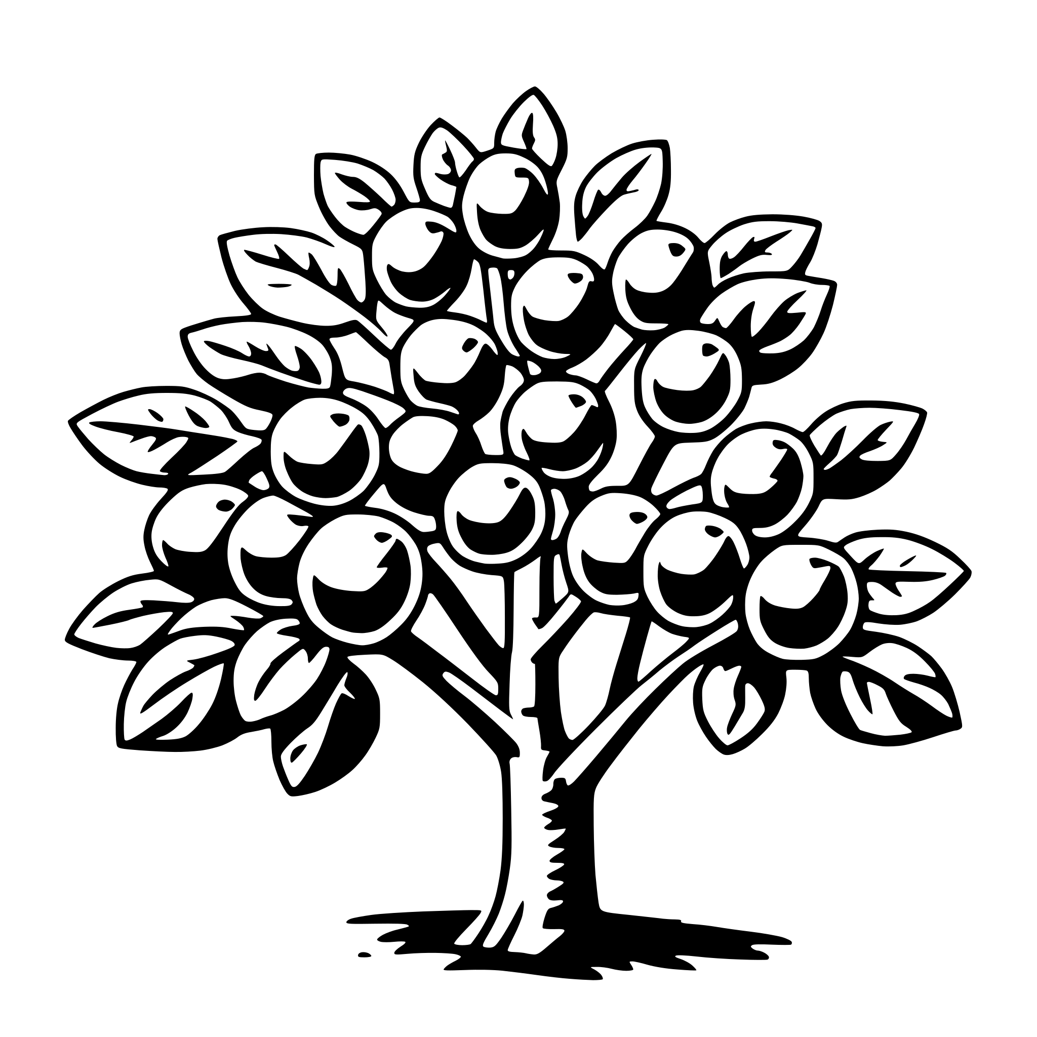 AI-generated SVG of a plum tree