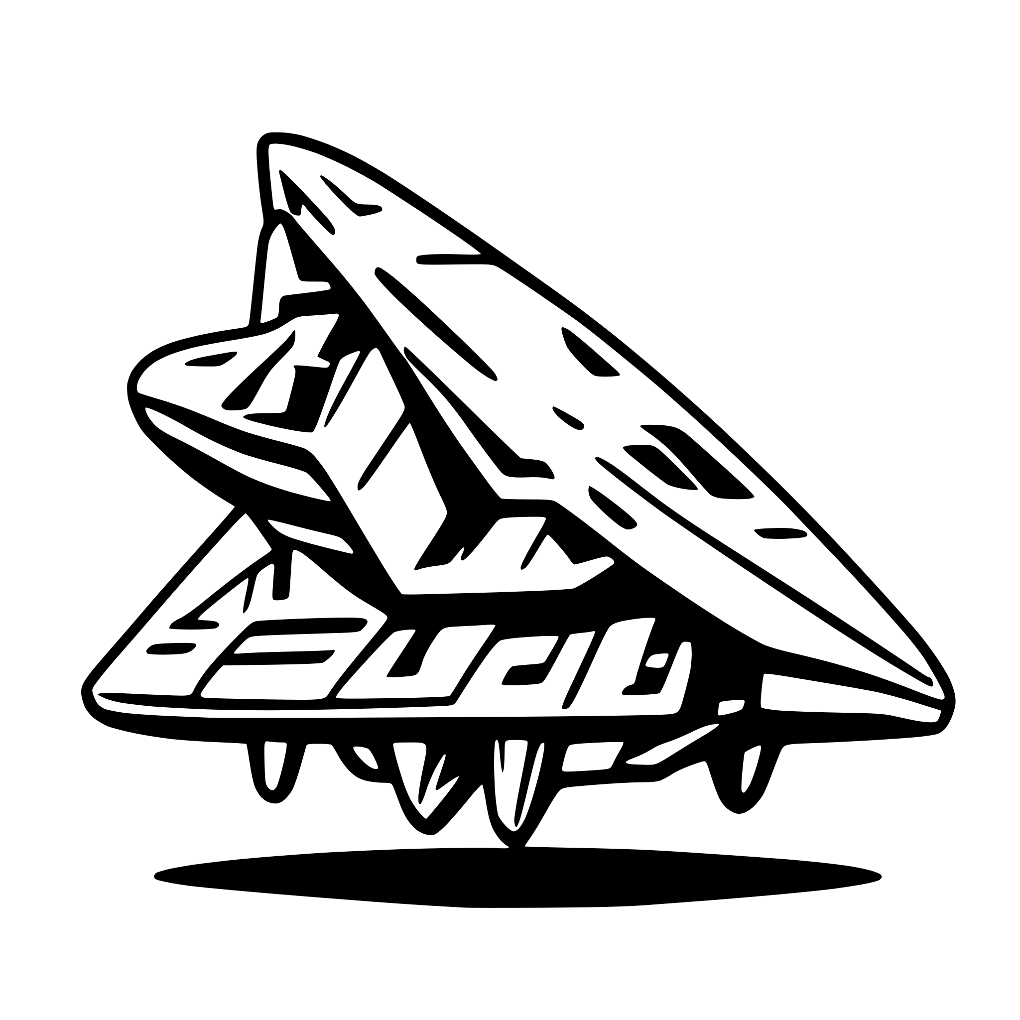 AI-generated SVG of a spaceship in 45 degrees angle