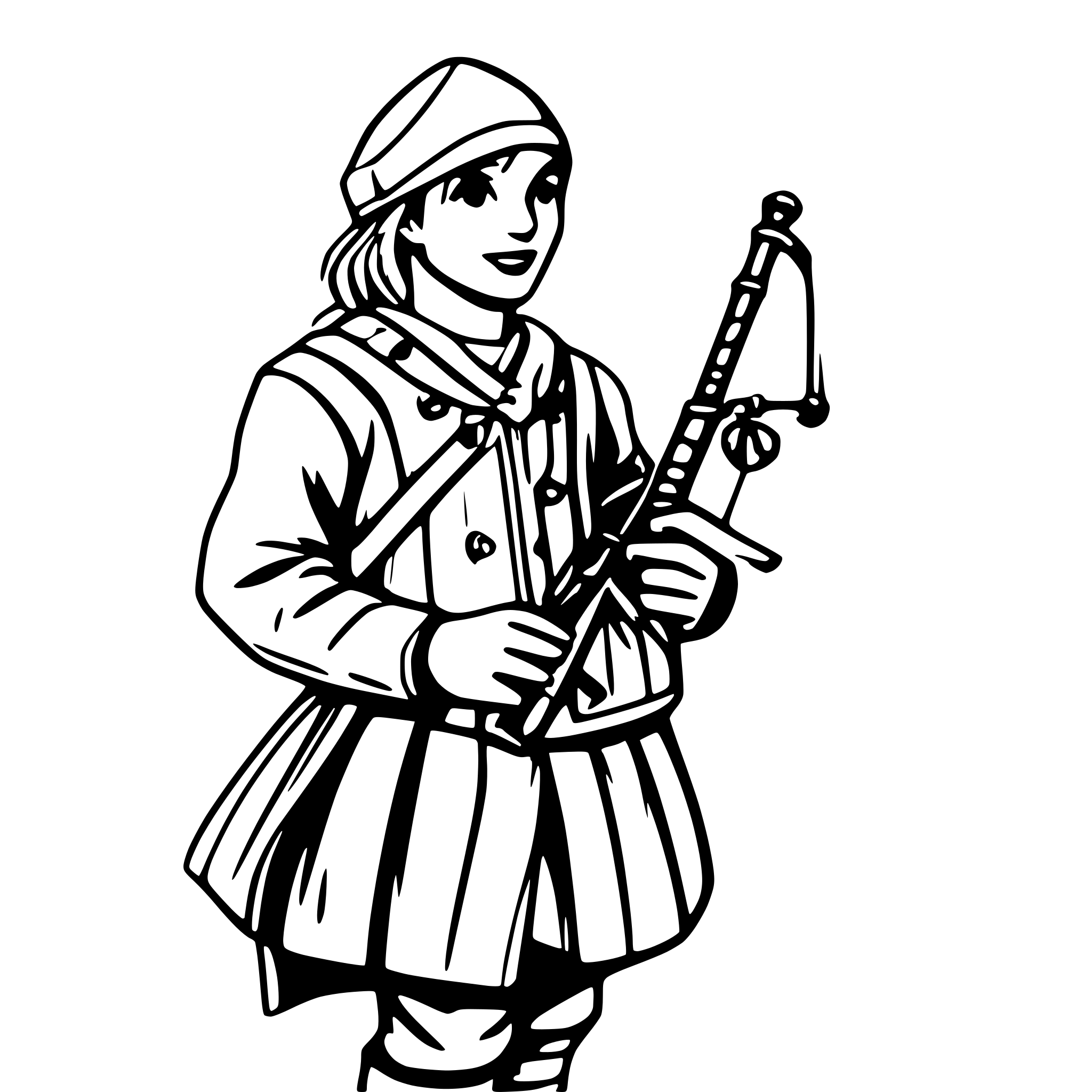 AI-generated SVG of 'Galician bagpiper'