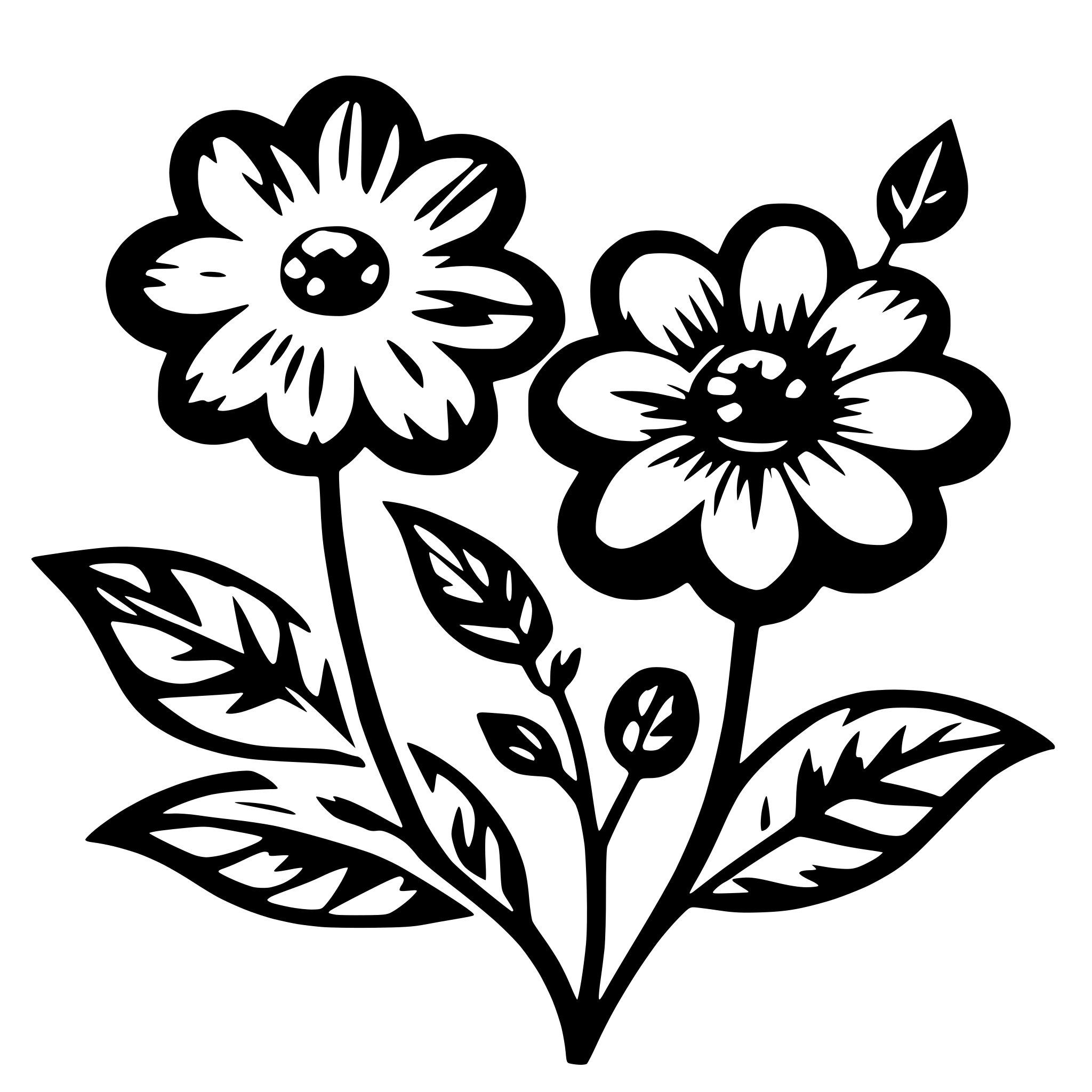 AI-generated SVG of 'floral pairs'