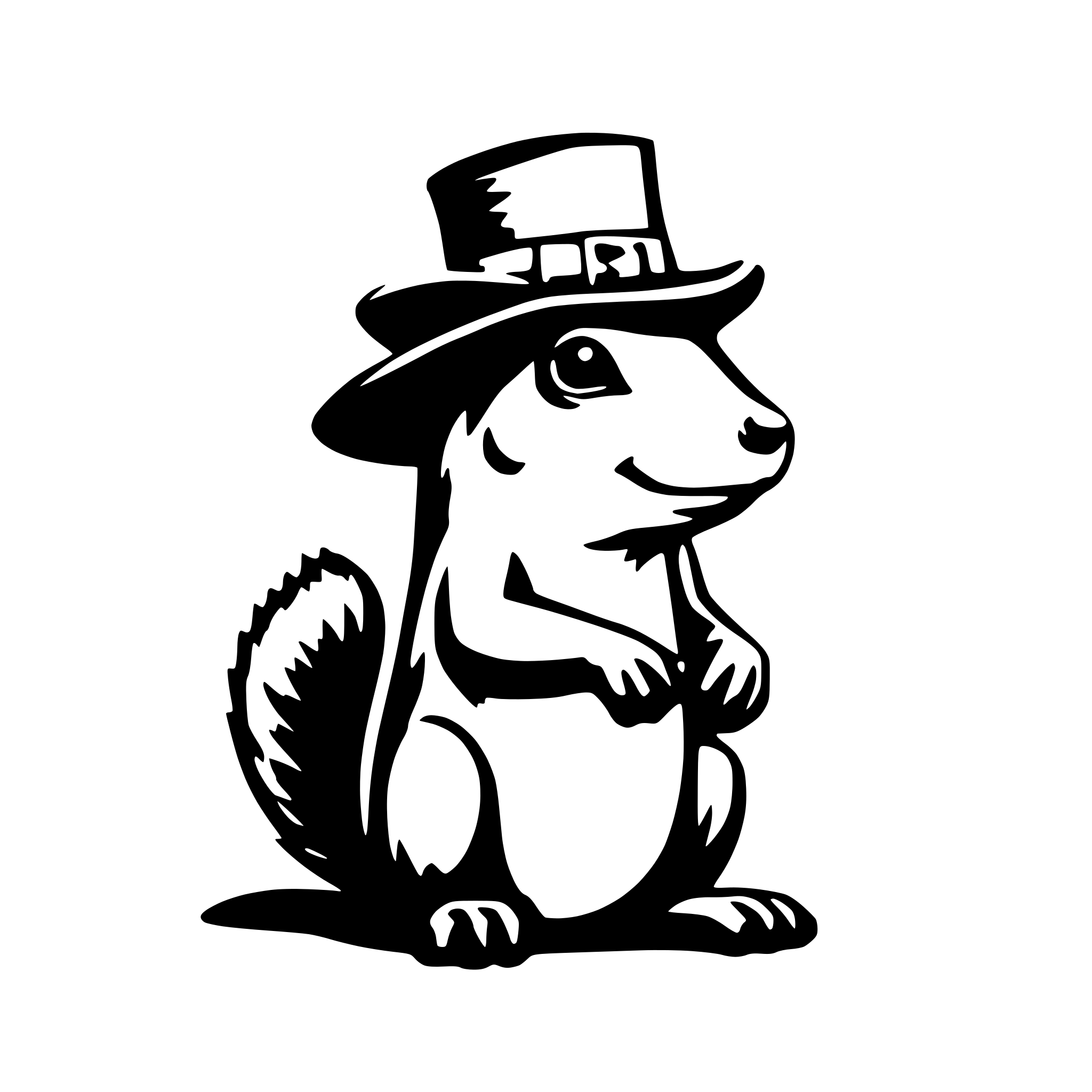 AI-generated SVG of 'Squirrel wearing a cowboy hat'