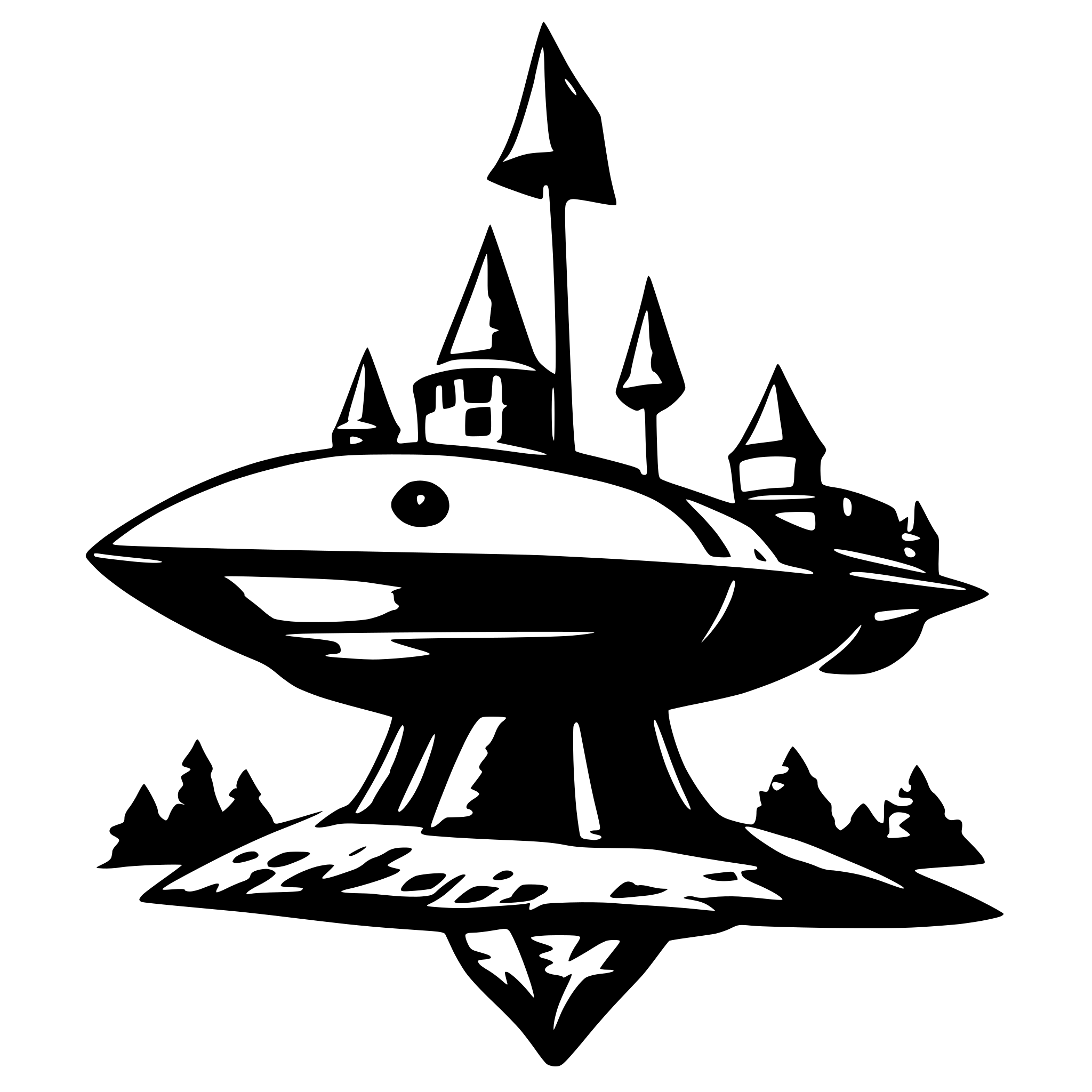 AI-generated SVG of a medieval starship