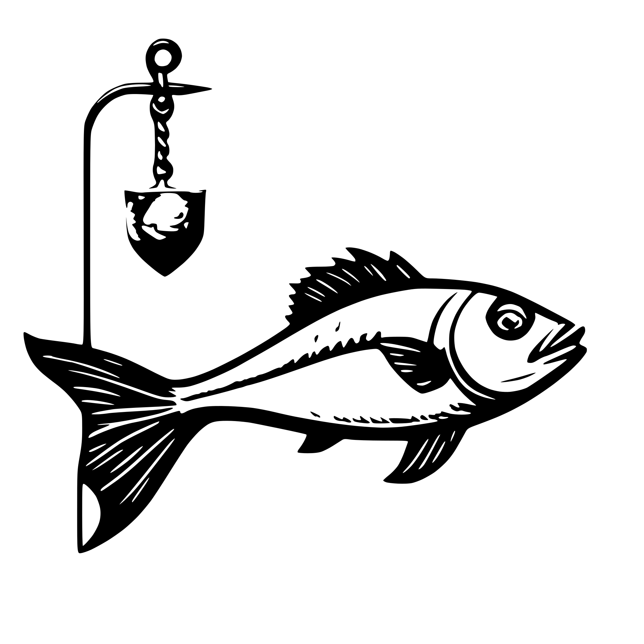 AI-generated SVG of a Fisher of Men Matthew 4:19. Fish and hook