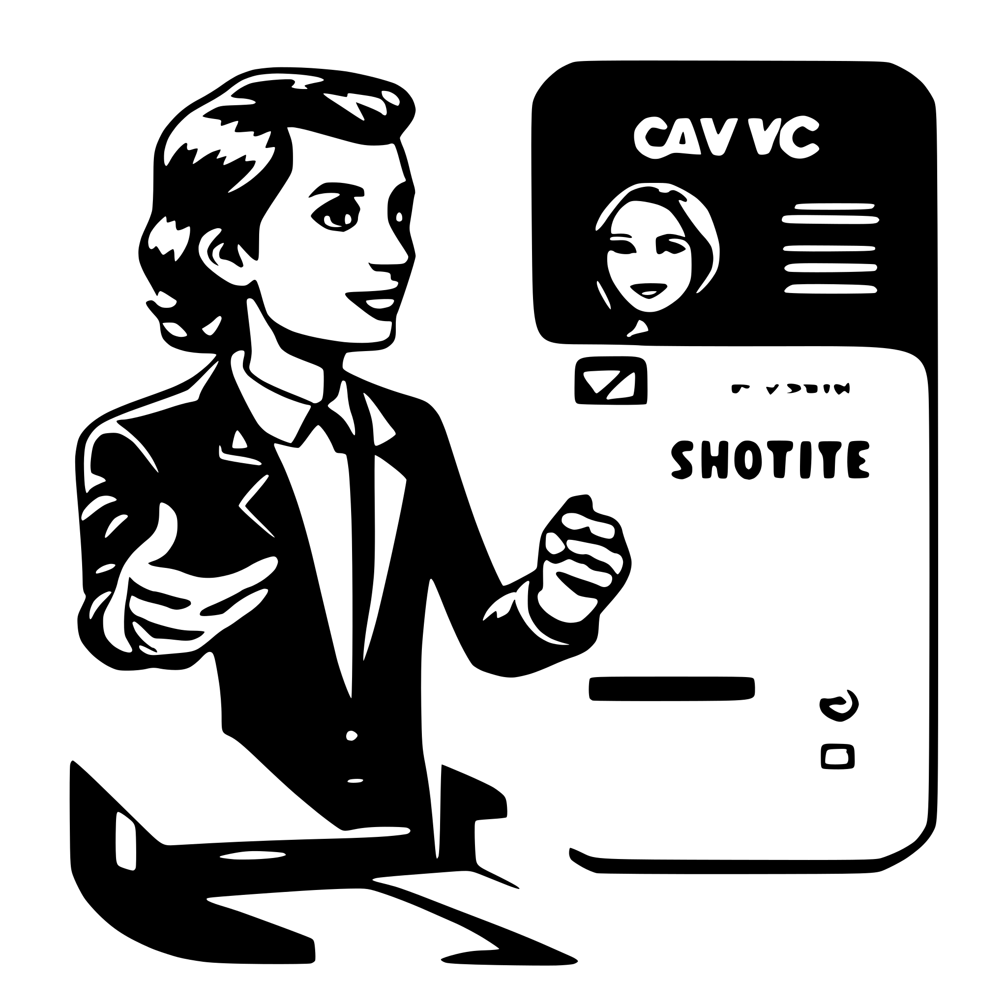 AI-generated SVG of a talking cv