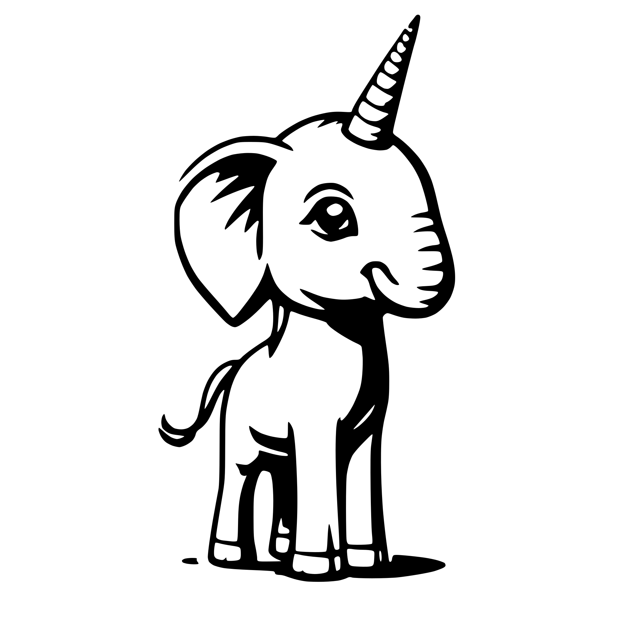 AI-generated SVG of a cute unicorn elephant