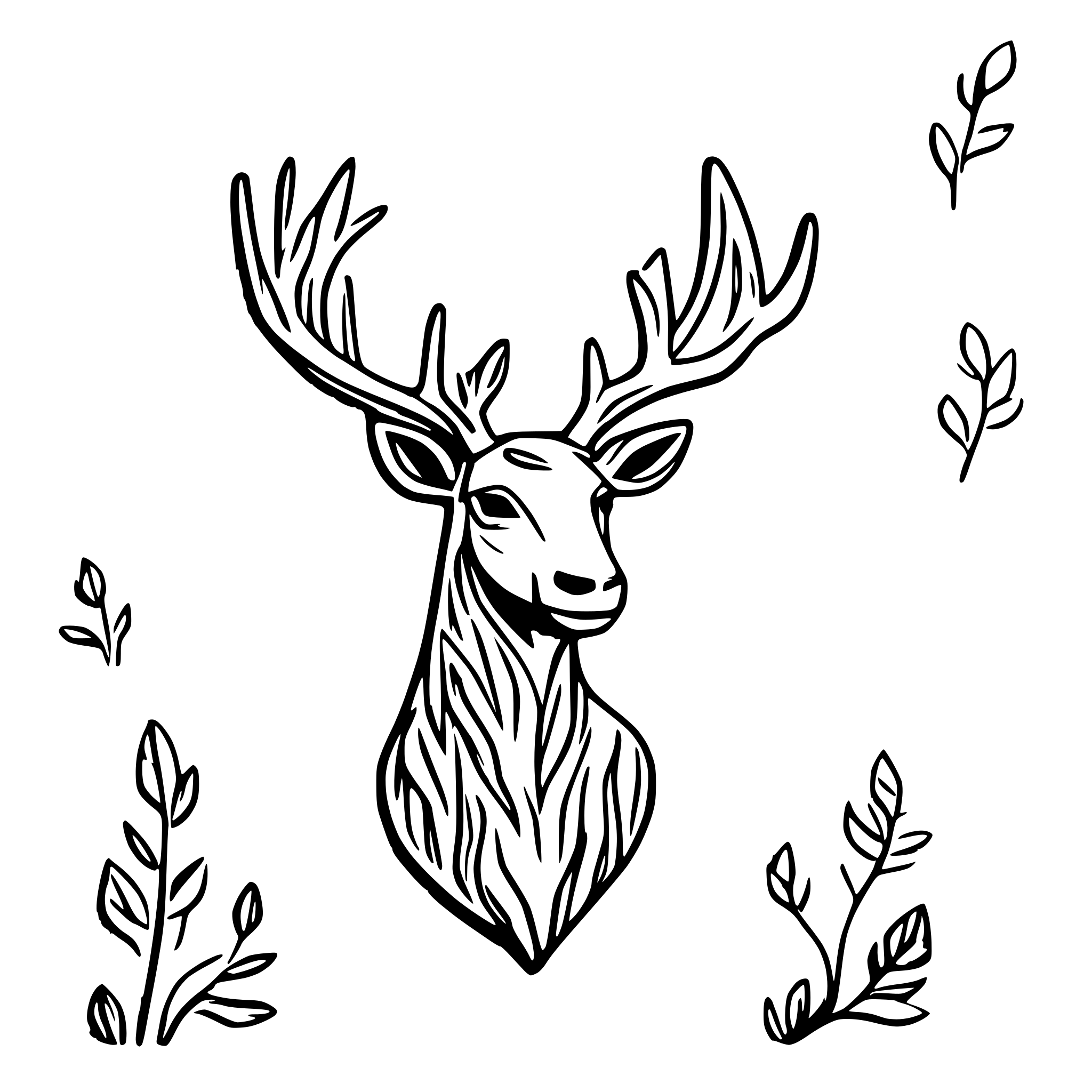 AI-generated SVG of a Hirsch am Teich mit wald
